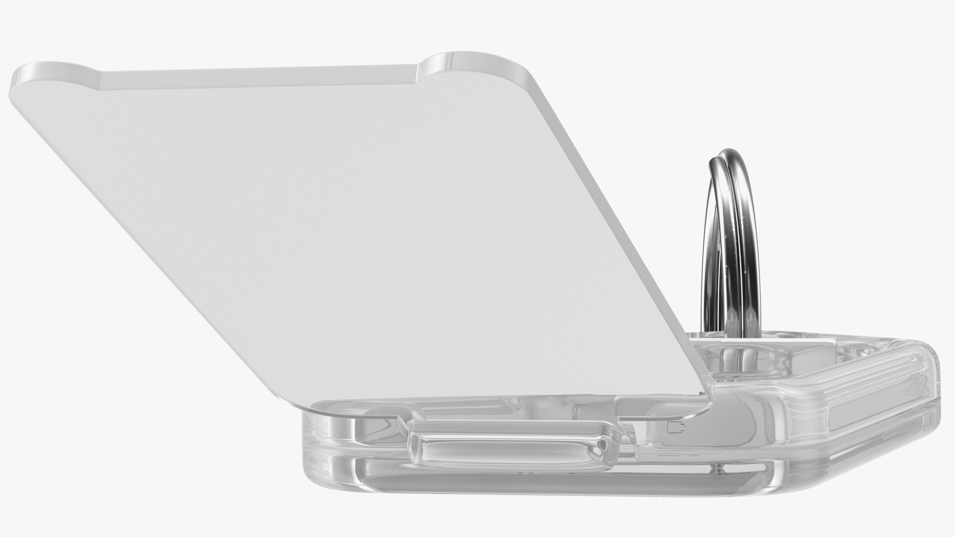 3D Clear Plastic Key Tag with Flap
