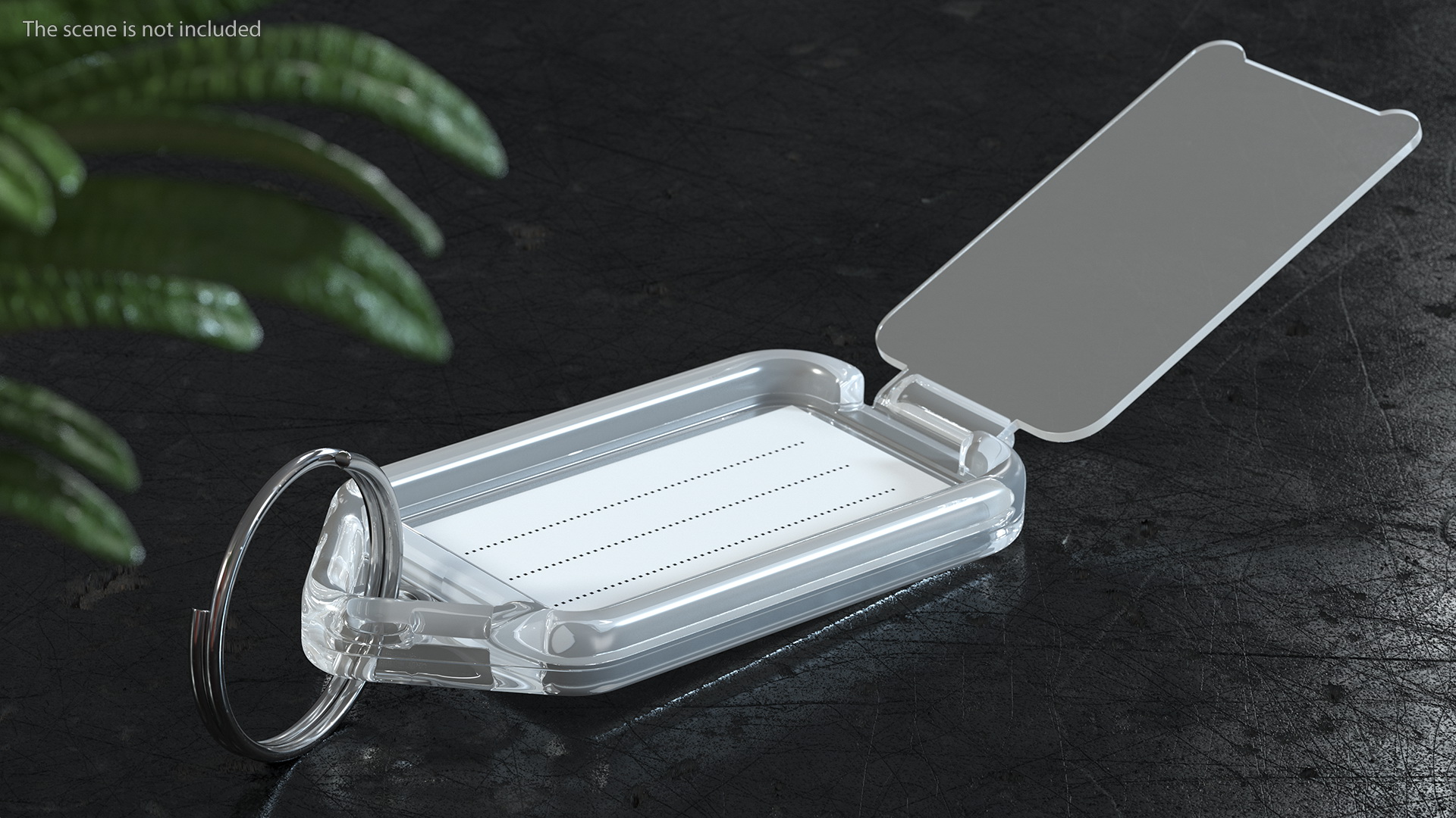 3D Clear Plastic Key Tag with Flap