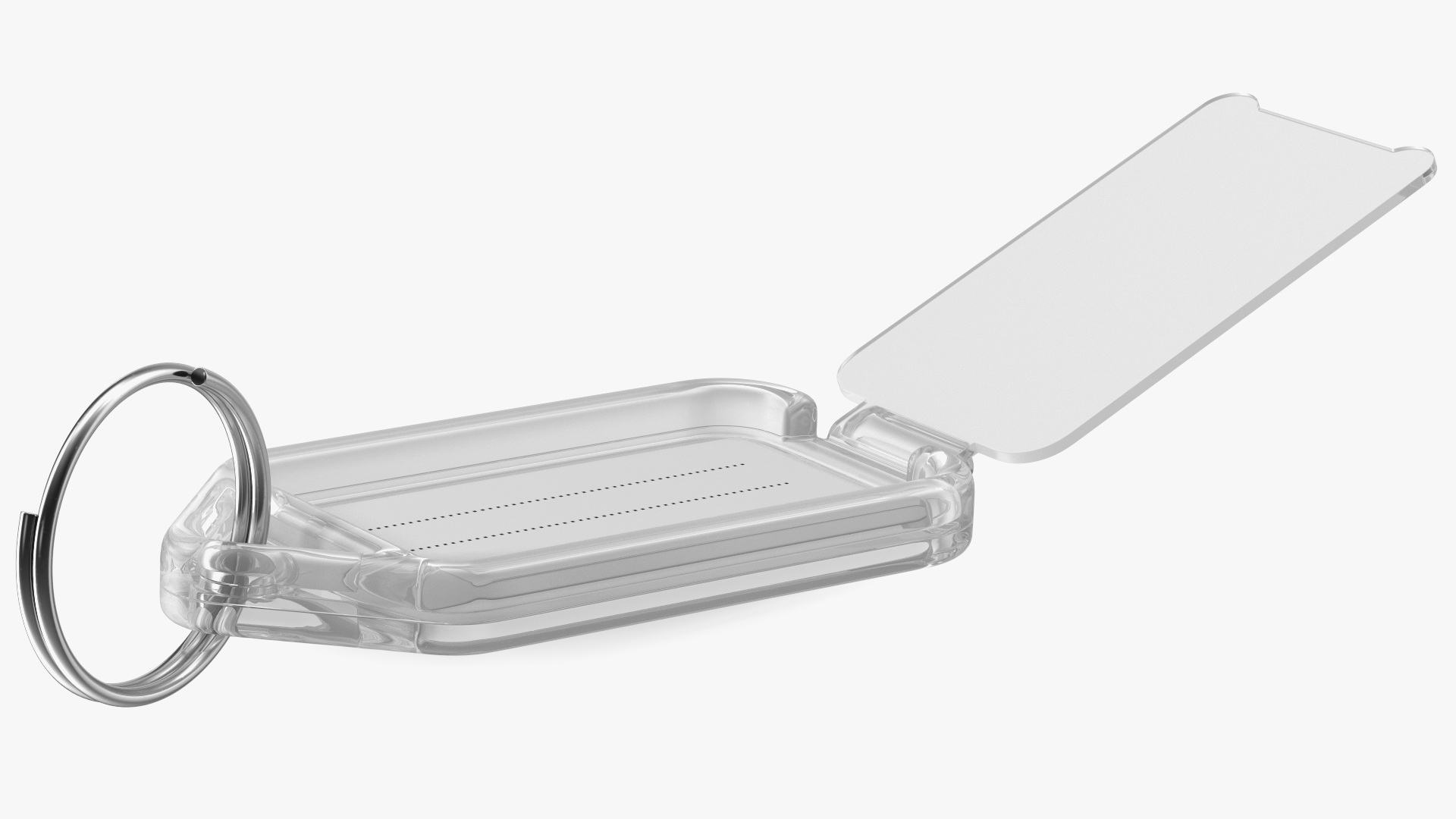 3D Clear Plastic Key Tag with Flap