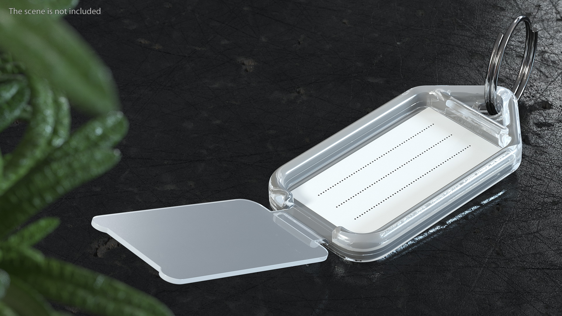 3D Clear Plastic Key Tag with Flap
