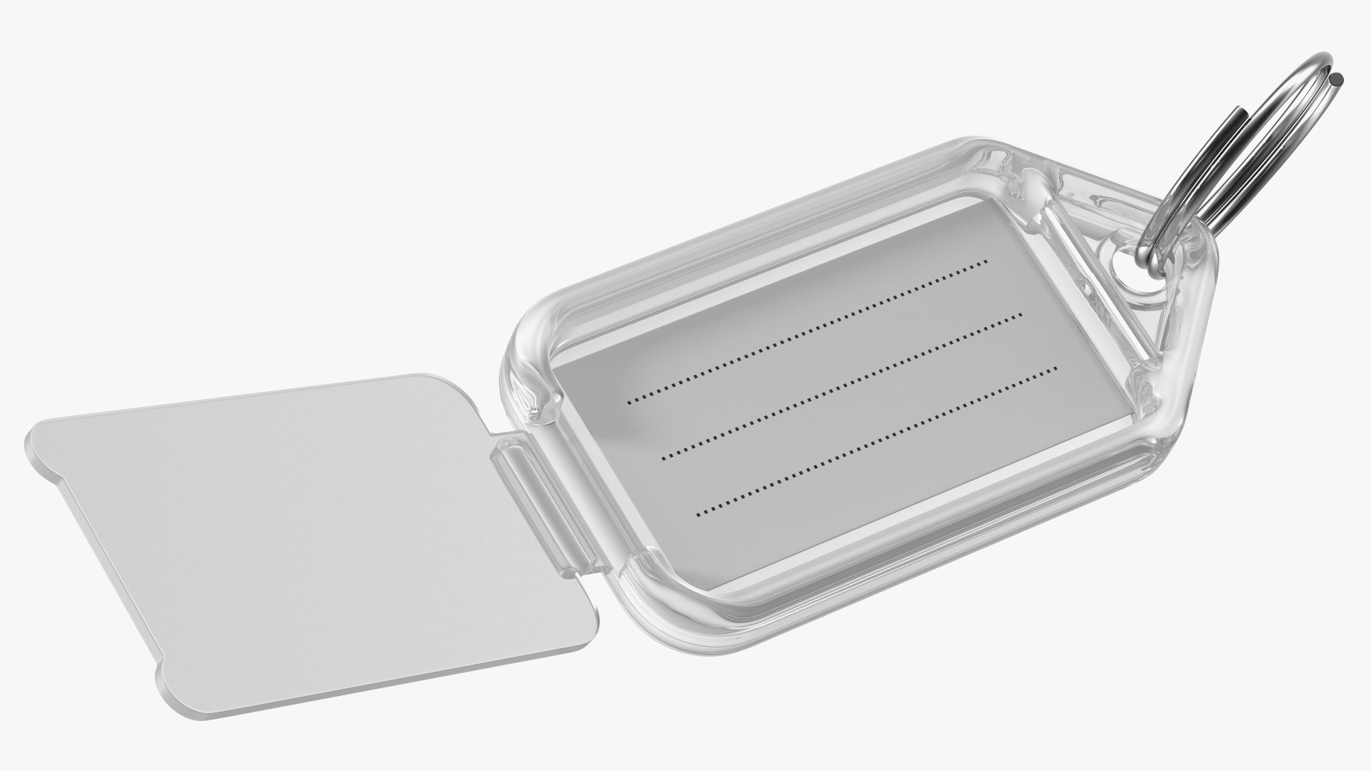 3D Clear Plastic Key Tag with Flap