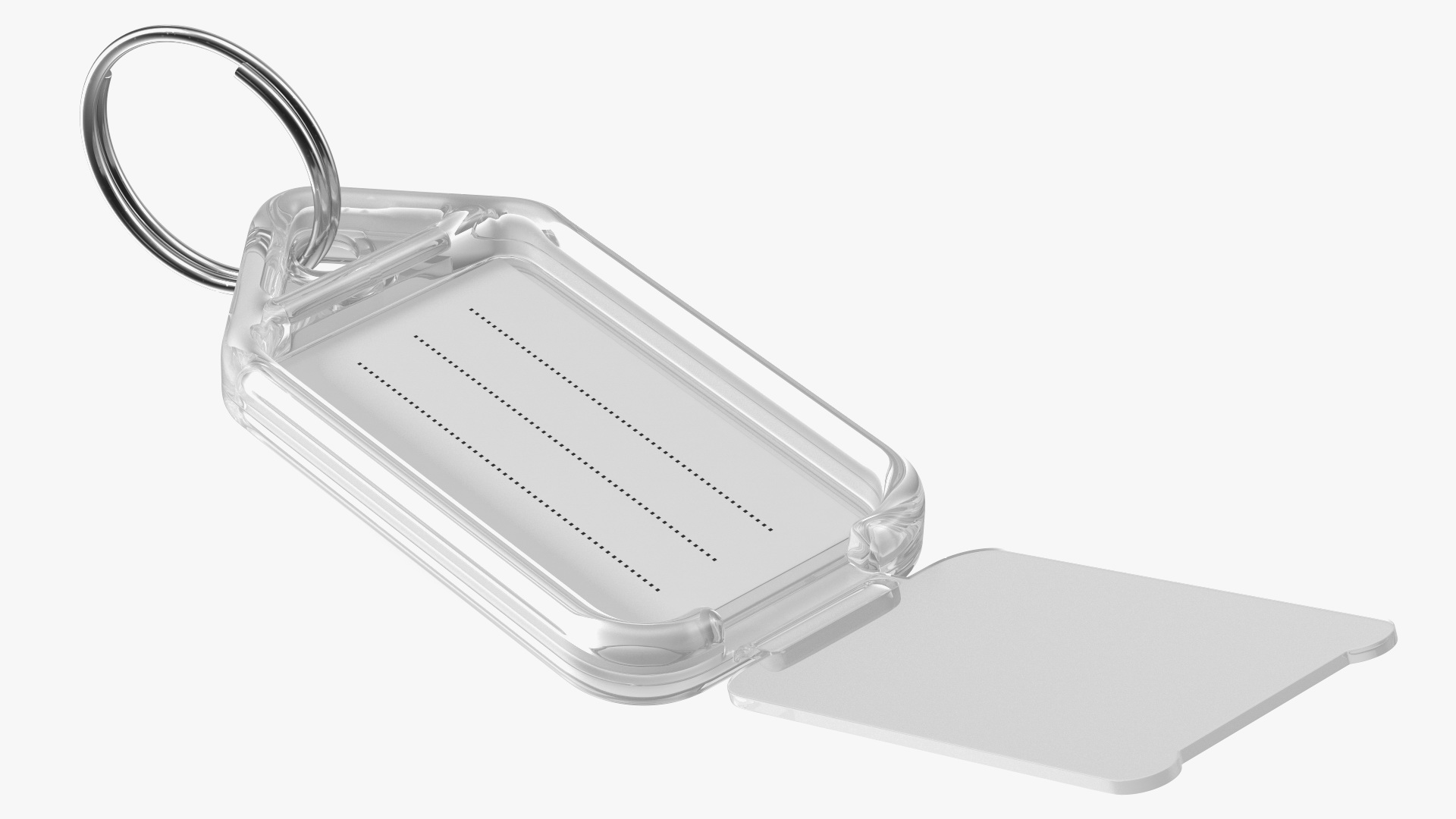 3D Clear Plastic Key Tag with Flap