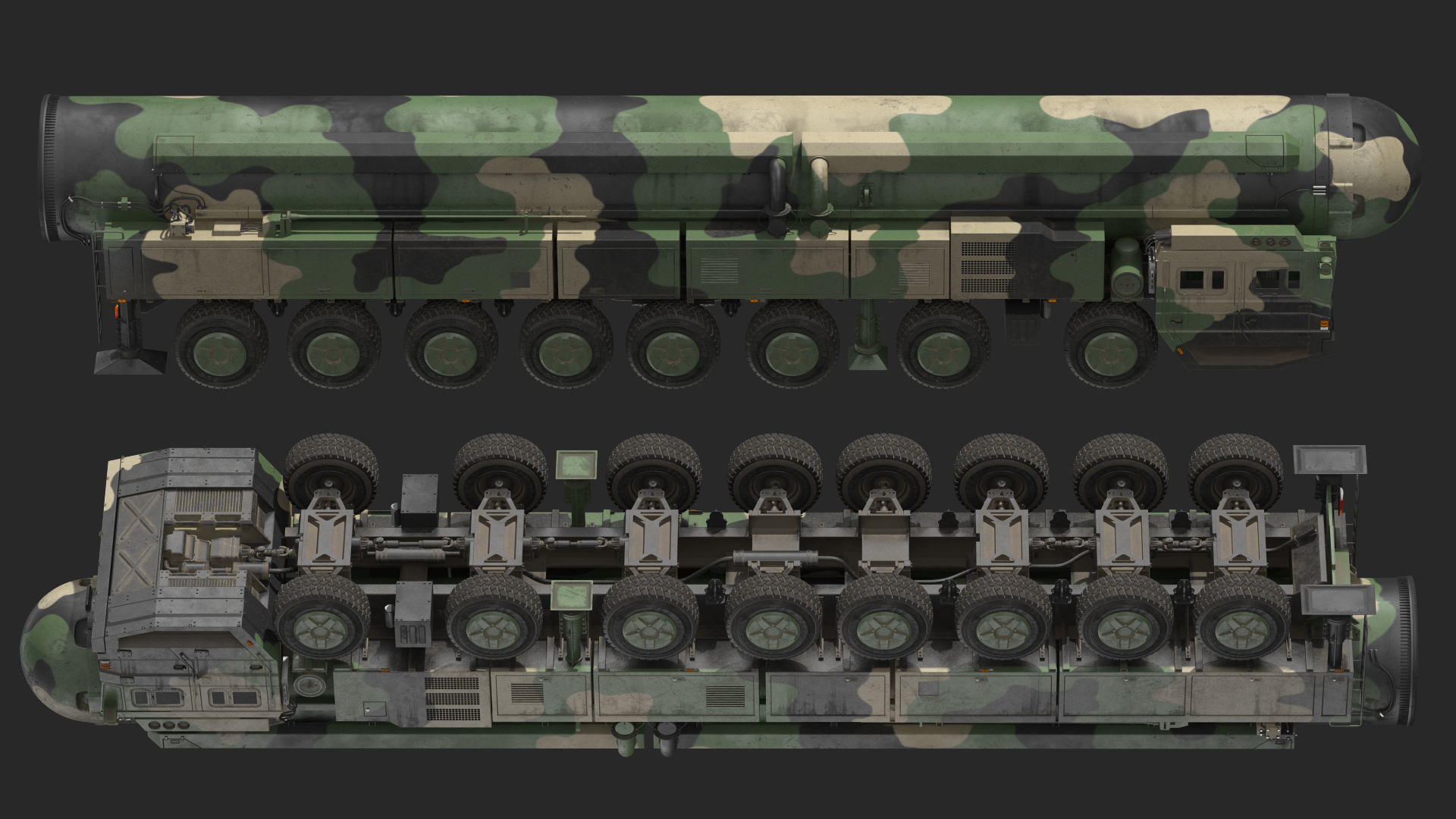 3D model ICBM Launch Vehicle Generic Dusty Rigged