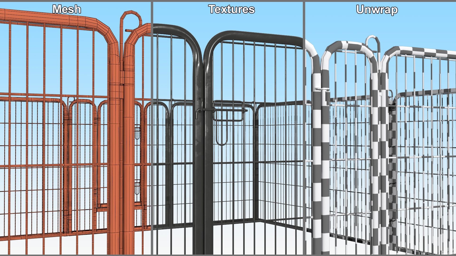3D Square Playpen for Dogs model
