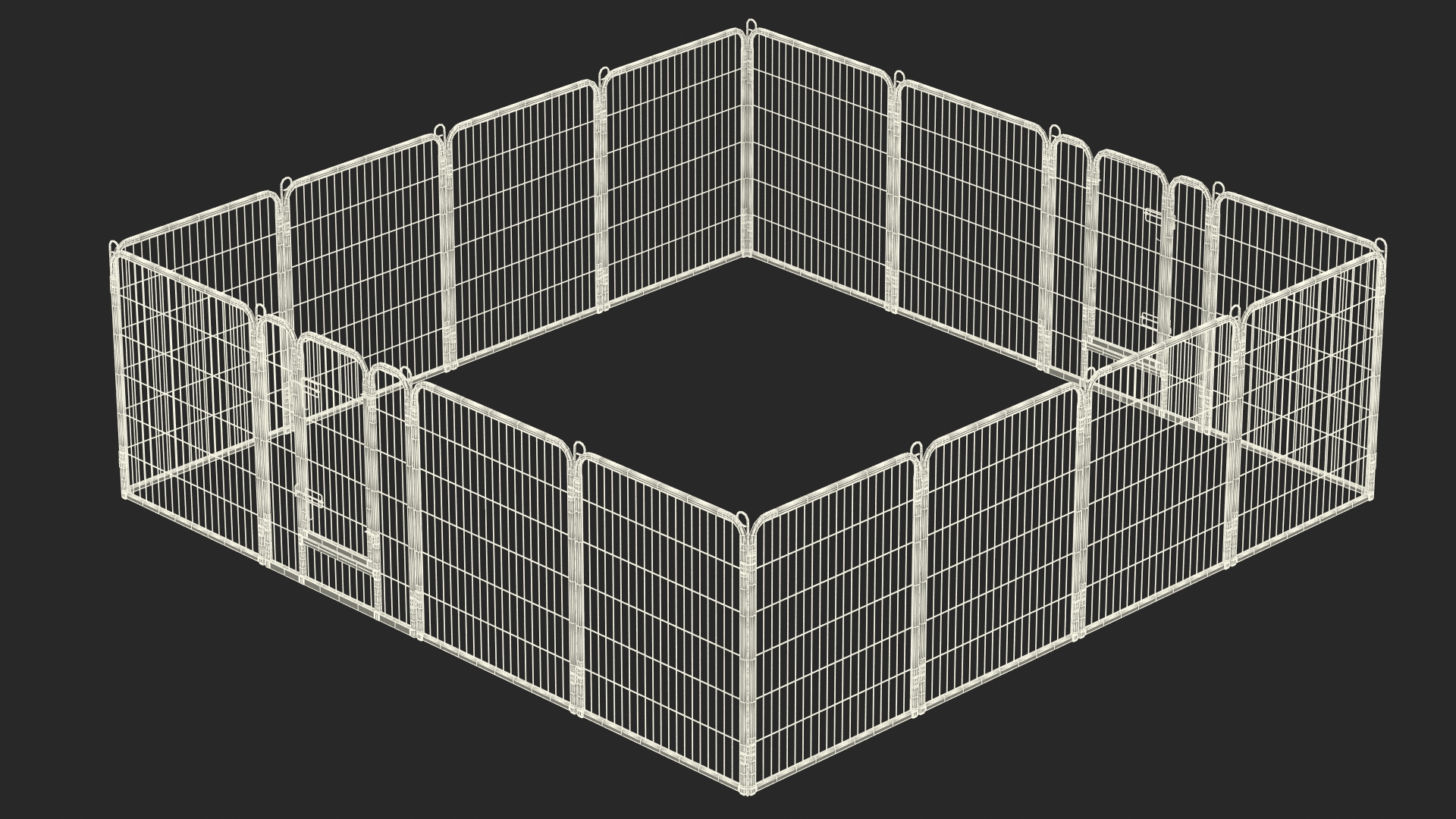 3D Square Playpen for Dogs model