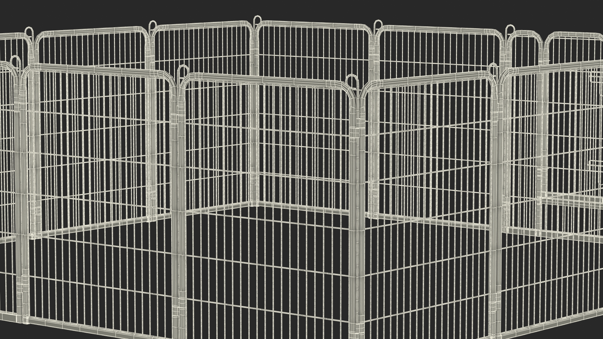 3D Square Playpen for Dogs model