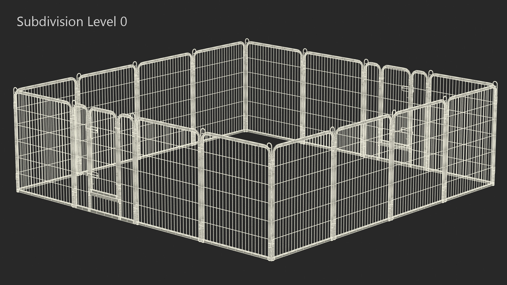 3D Square Playpen for Dogs model