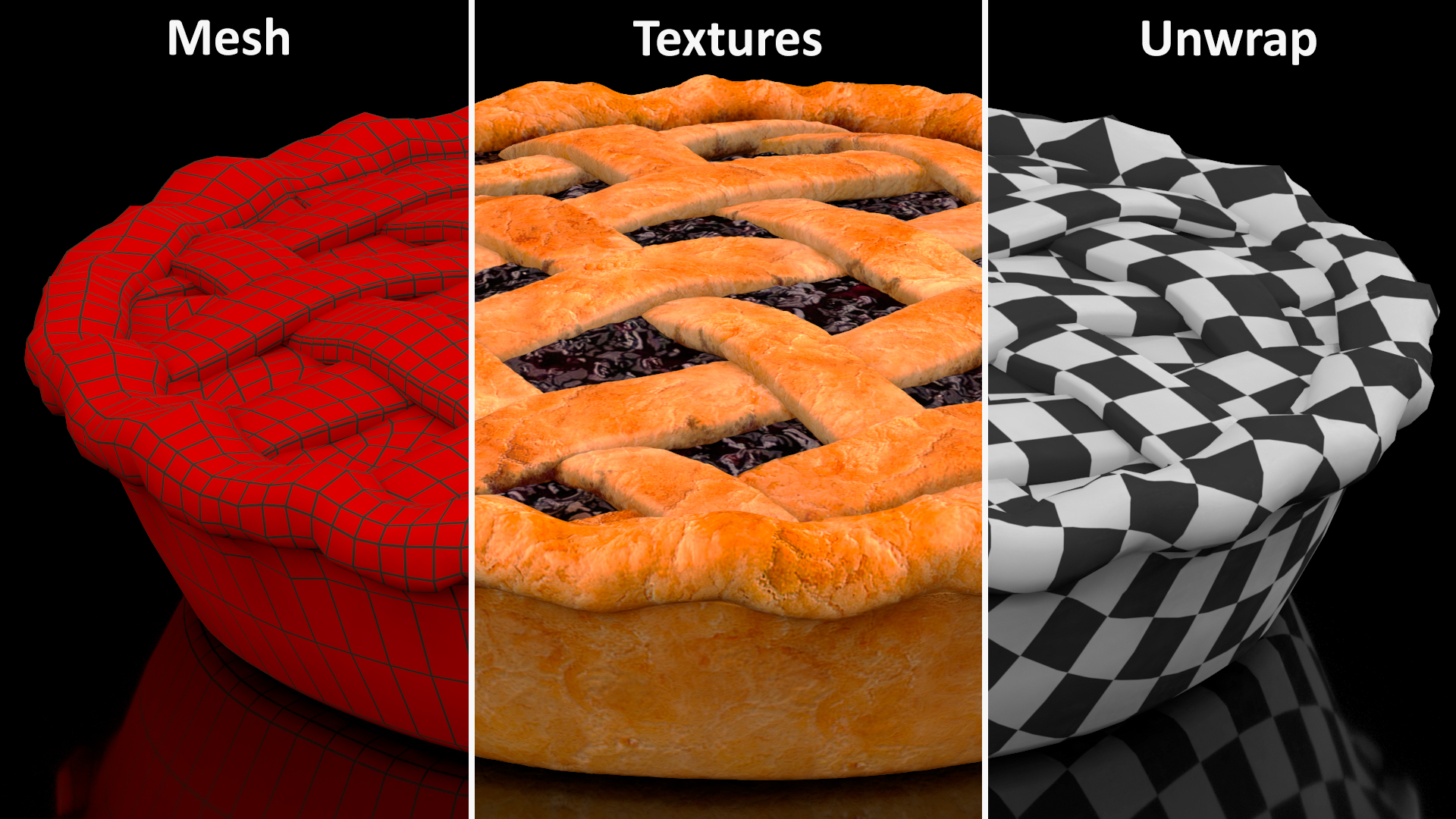 3D Blueberry Lattice Pie
