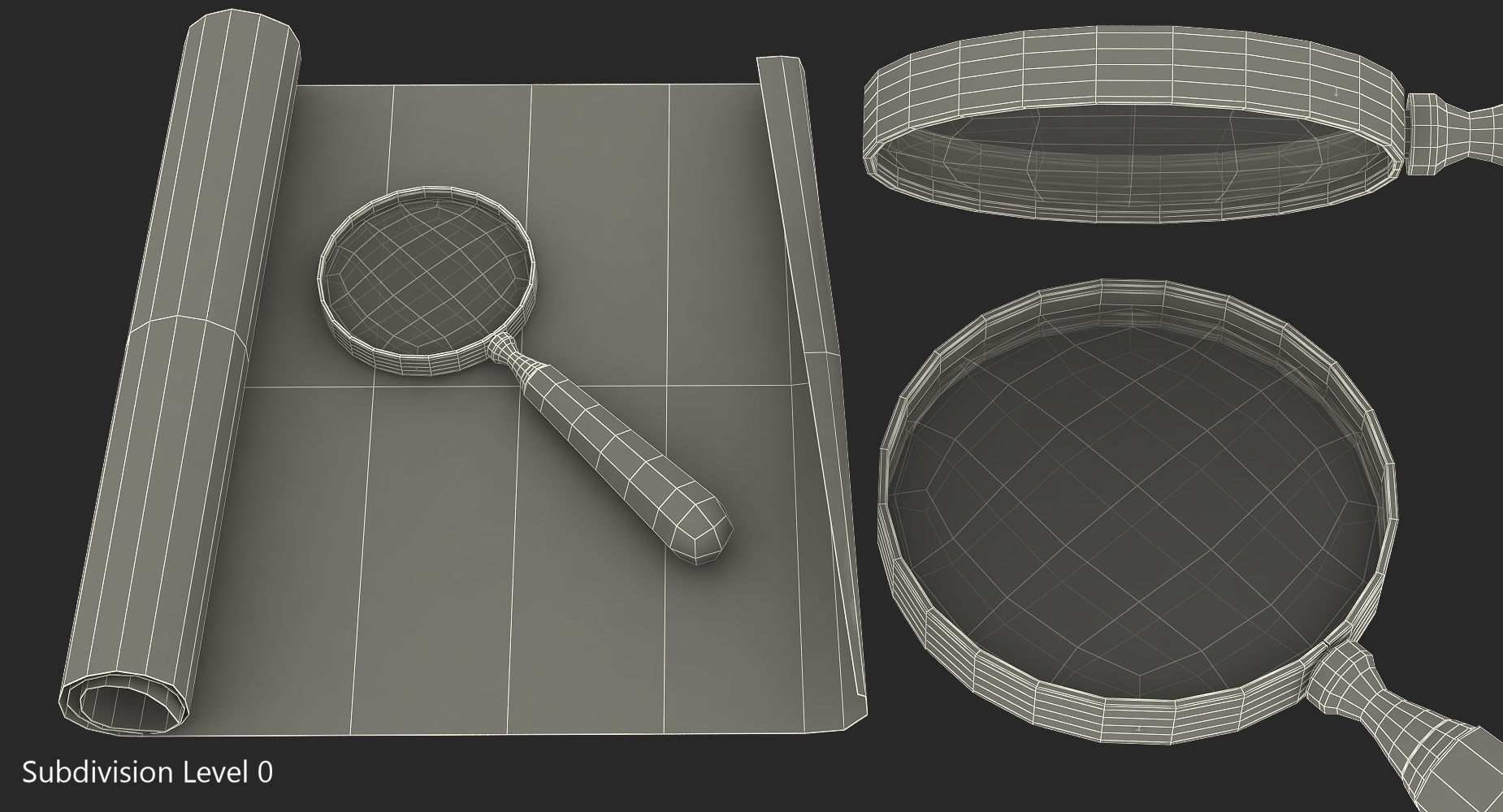3D Retro Magnifier On Old Map