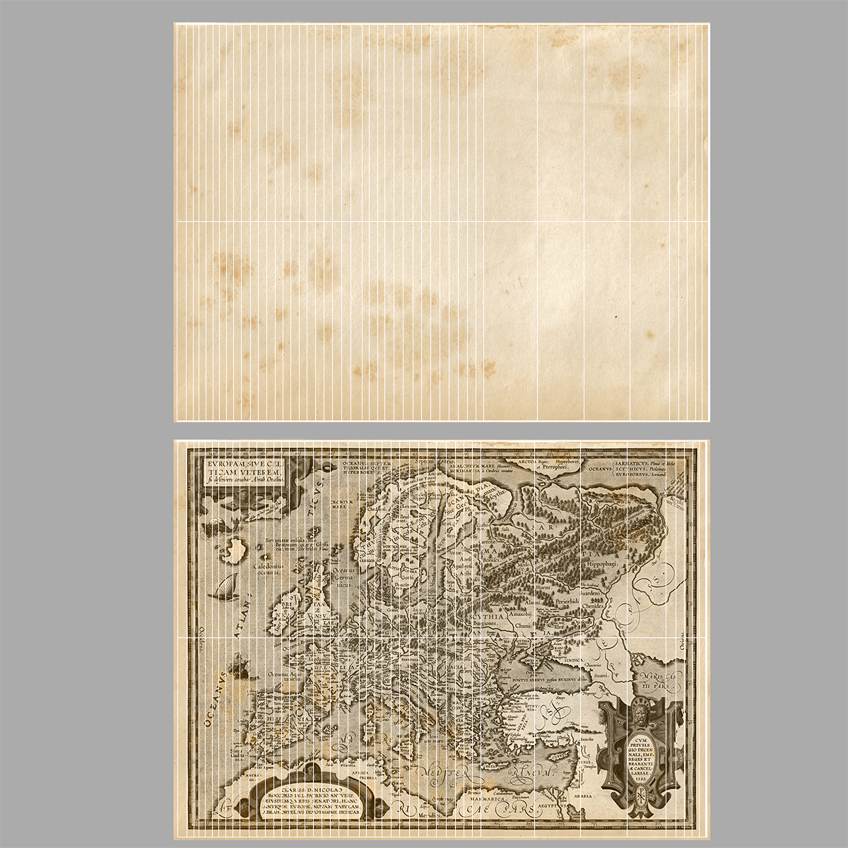 3D Retro Magnifier On Old Map