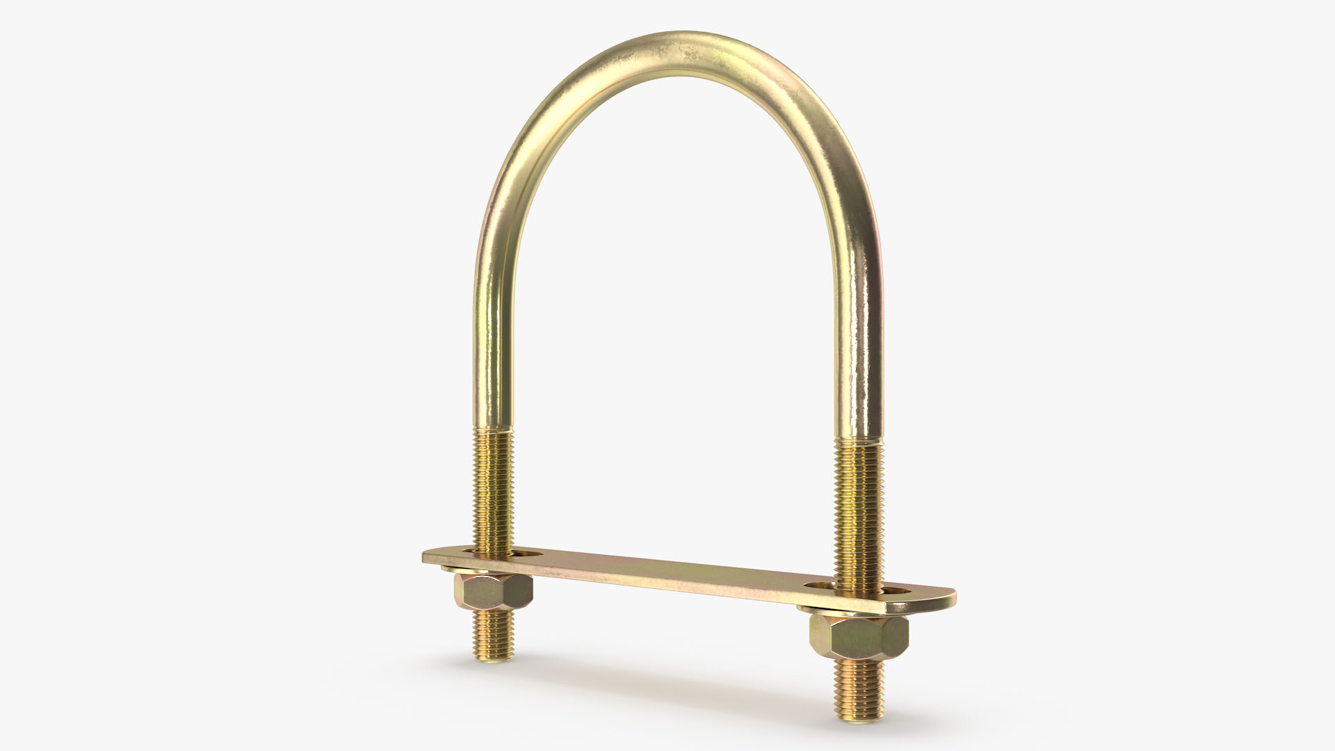 U-Shaped Bracket Brass 3D