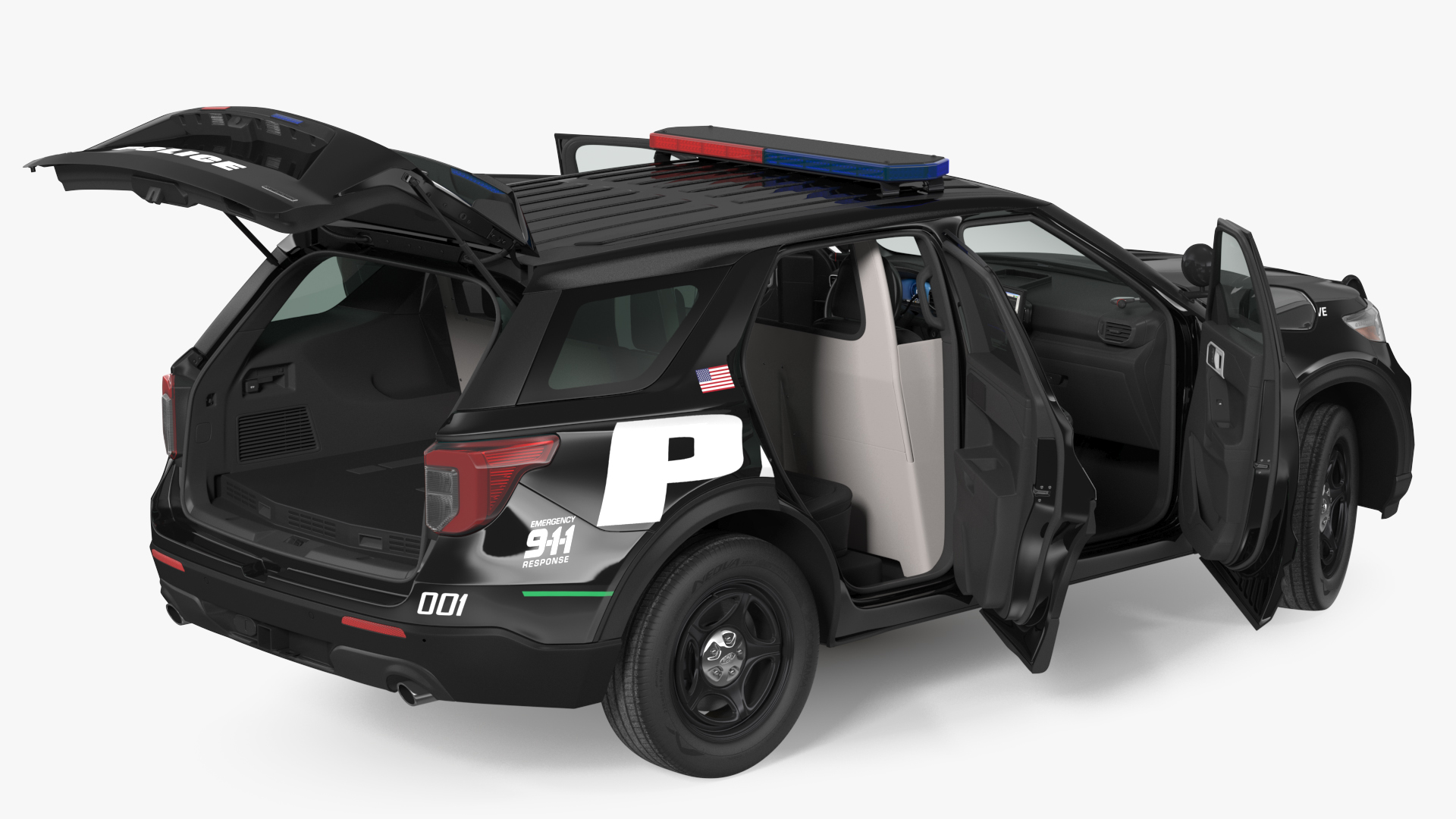 Ford Police Interceptor Utility Hybrid AWD Rigged 3D model