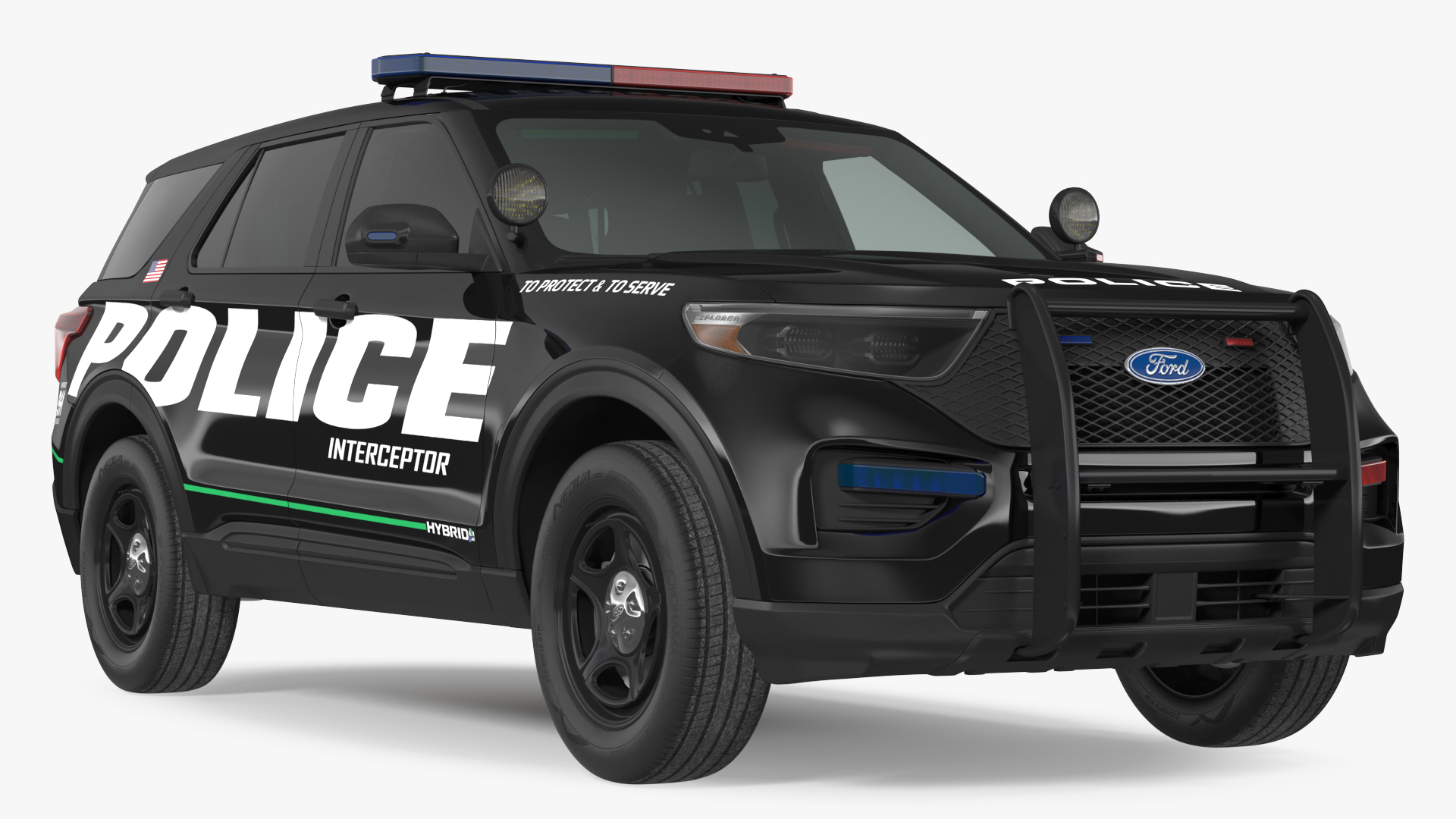 Ford Police Interceptor Utility Hybrid AWD Rigged 3D model