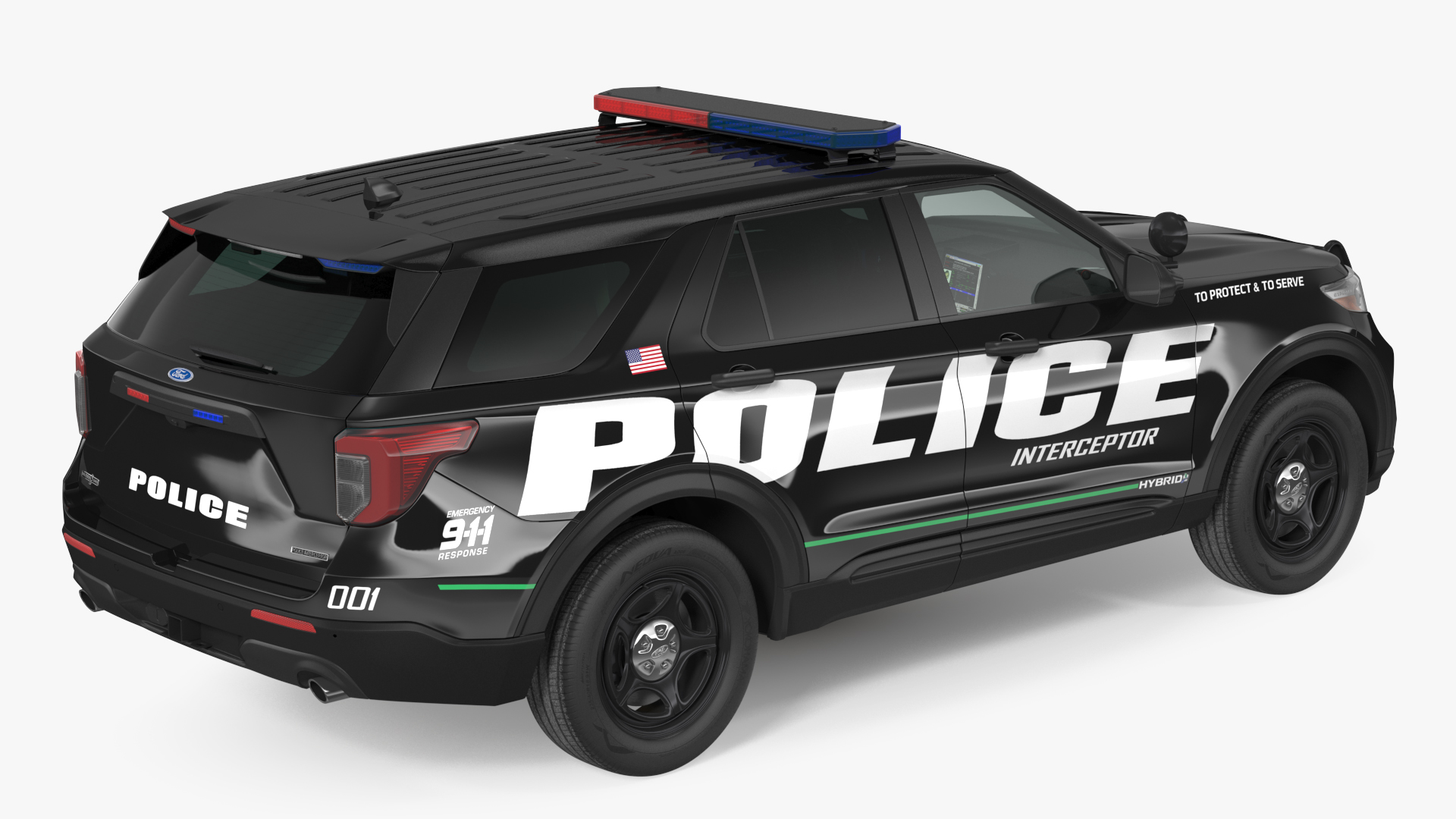 Ford Police Interceptor Utility Hybrid AWD Rigged 3D model