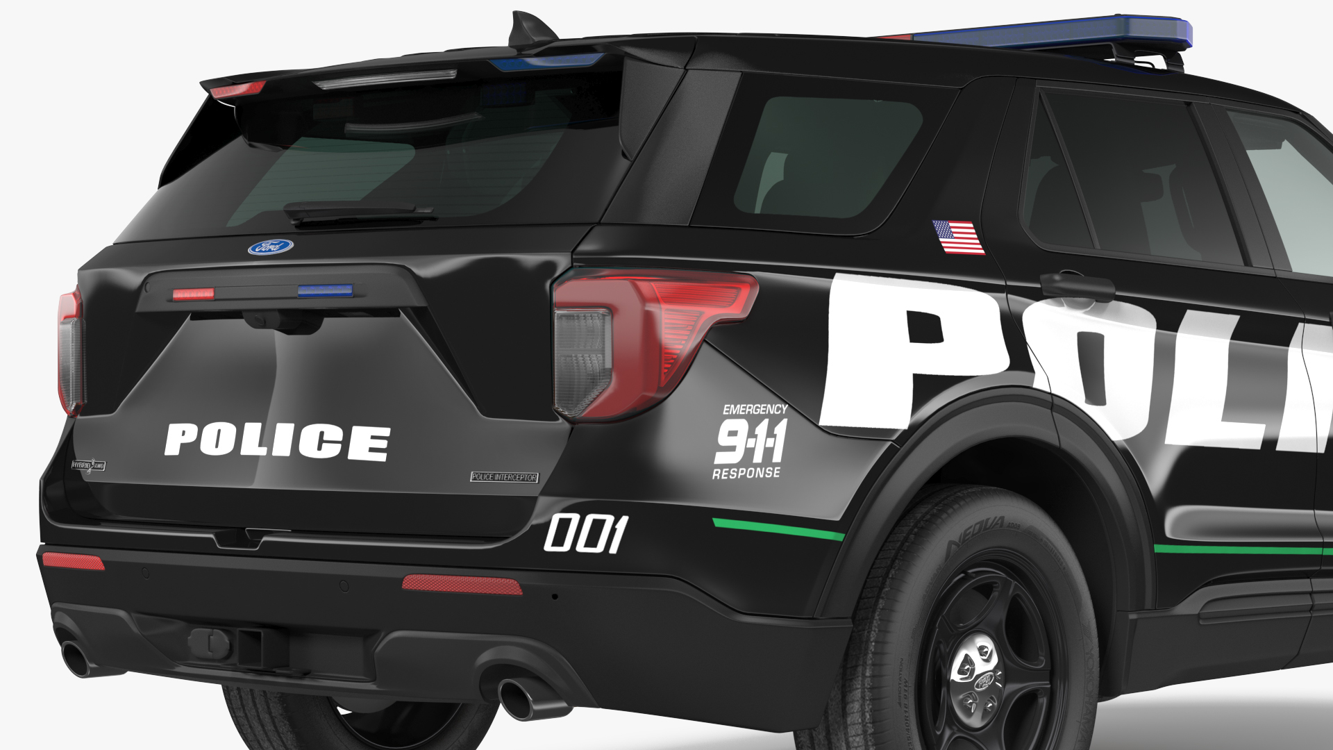 Ford Police Interceptor Utility Hybrid AWD Rigged 3D model