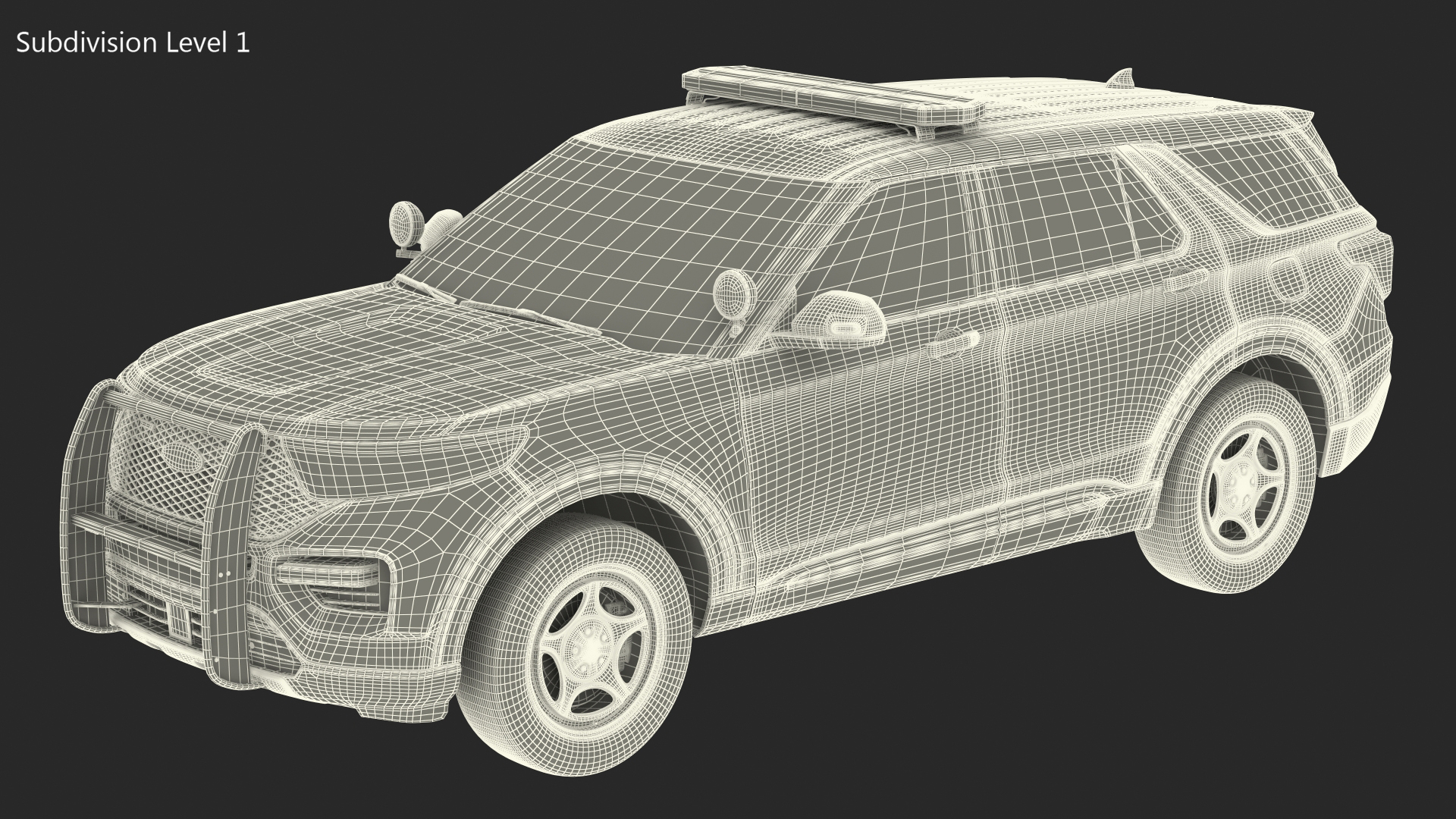 Ford Police Interceptor Utility Hybrid AWD Rigged 3D model