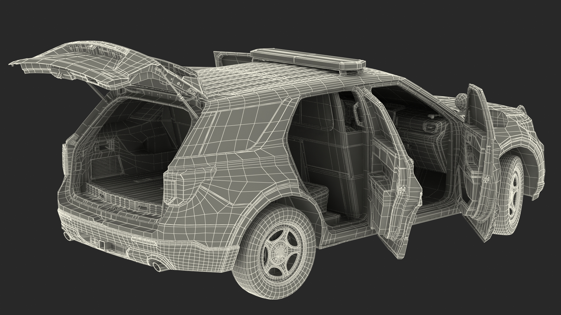 Ford Police Interceptor Utility Hybrid AWD Rigged 3D model
