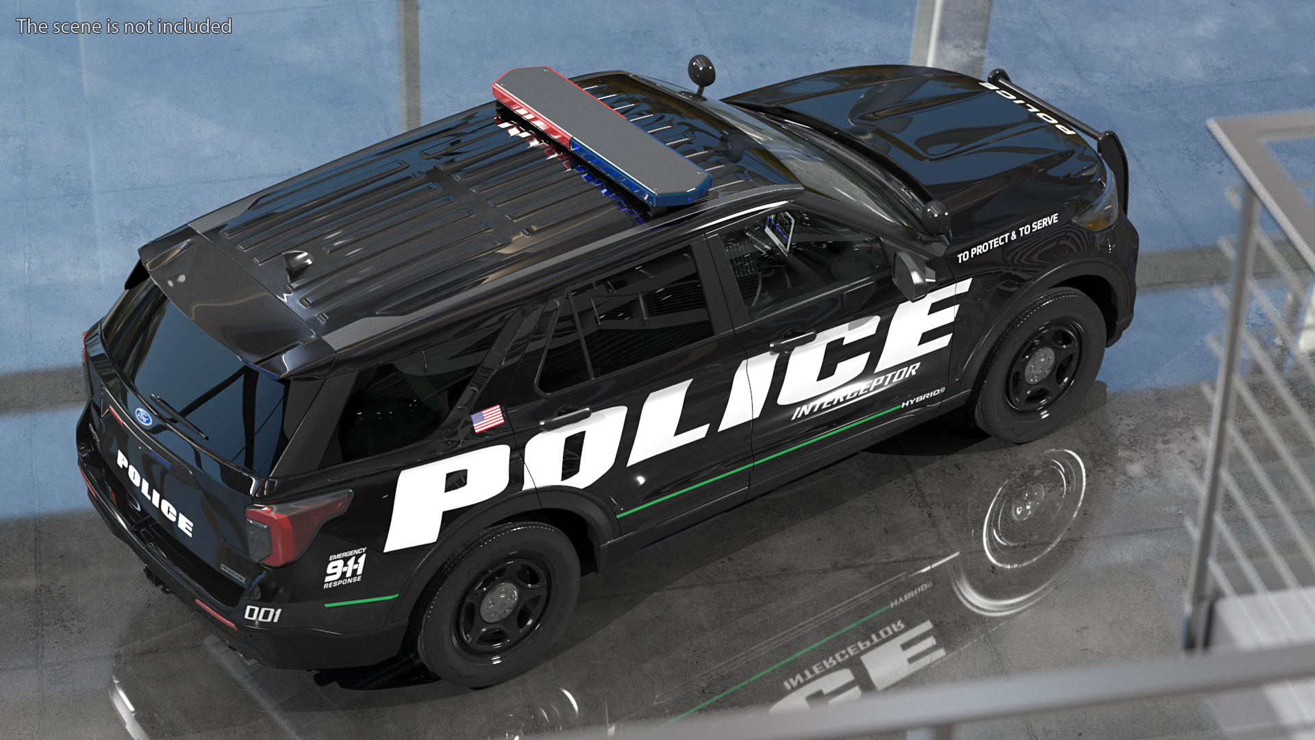 Ford Police Interceptor Utility Hybrid AWD Rigged 3D model