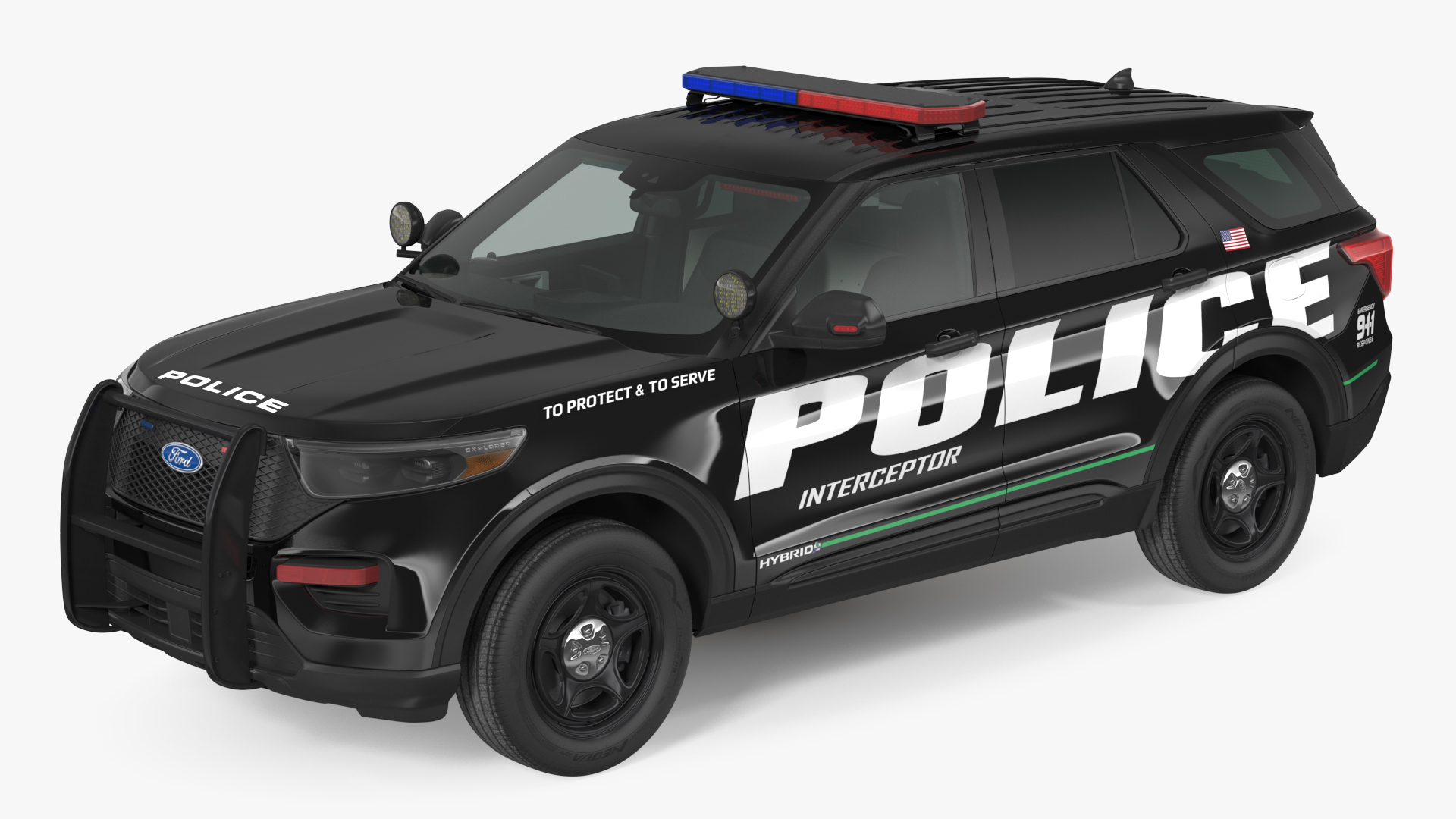 Ford Police Interceptor Utility Hybrid AWD Rigged 3D model