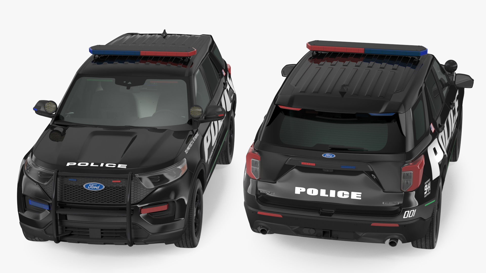Ford Police Interceptor Utility Hybrid AWD Rigged 3D model