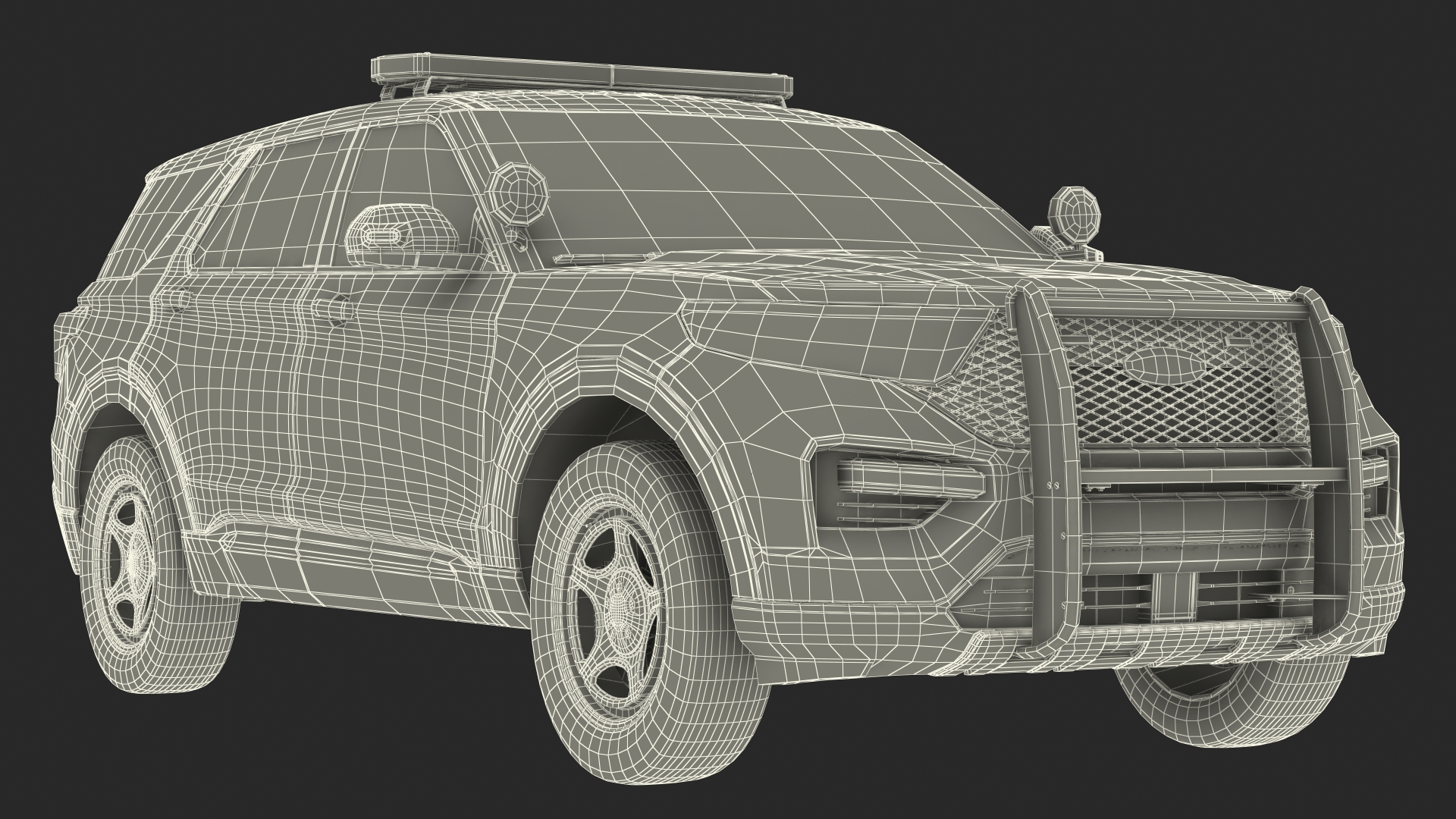 Ford Police Interceptor Utility Hybrid AWD Rigged 3D model
