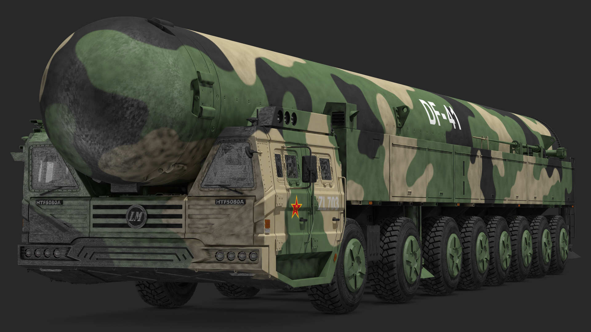 3D Dongfeng-41 ICBM Launch Vehicle