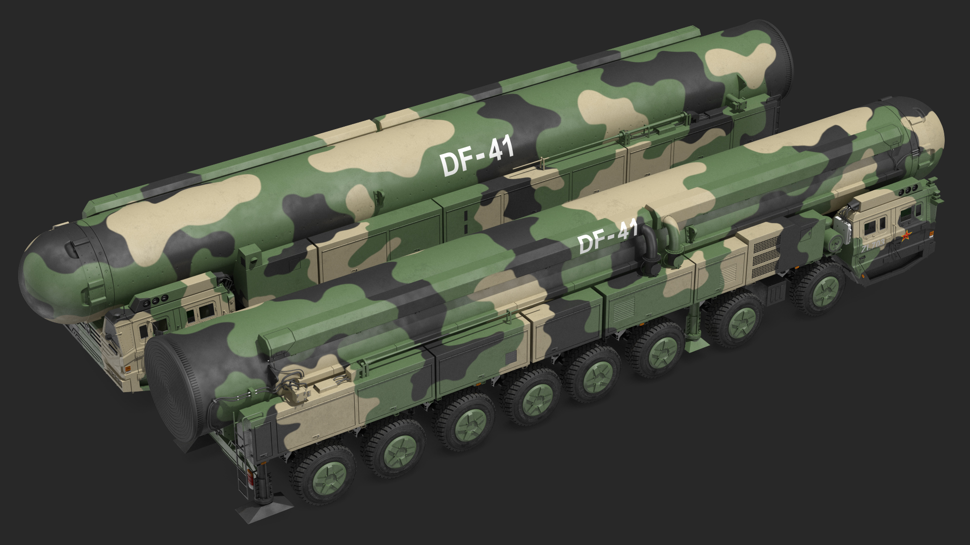 3D Dongfeng-41 ICBM Launch Vehicle