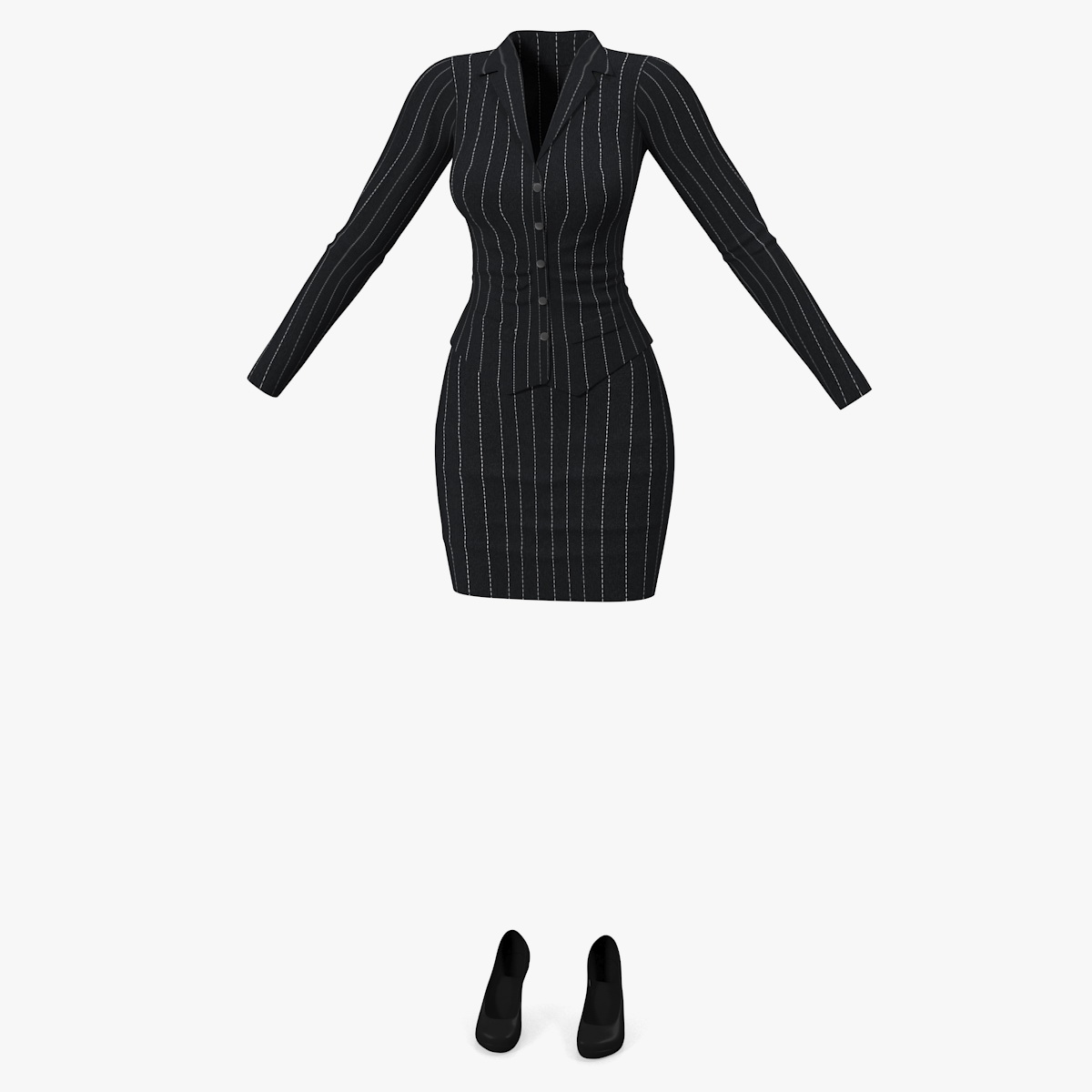 Cartoon Girl Office Clothes with Shoes
