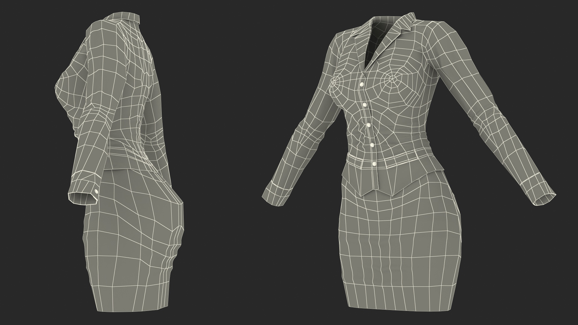 3D model Girl Office Clothes with Shoes