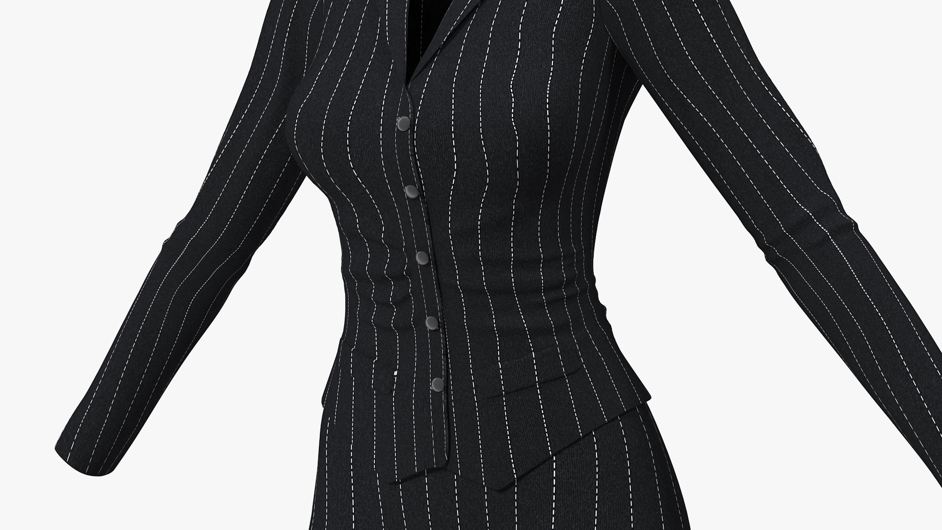 3D model Girl Office Clothes with Shoes