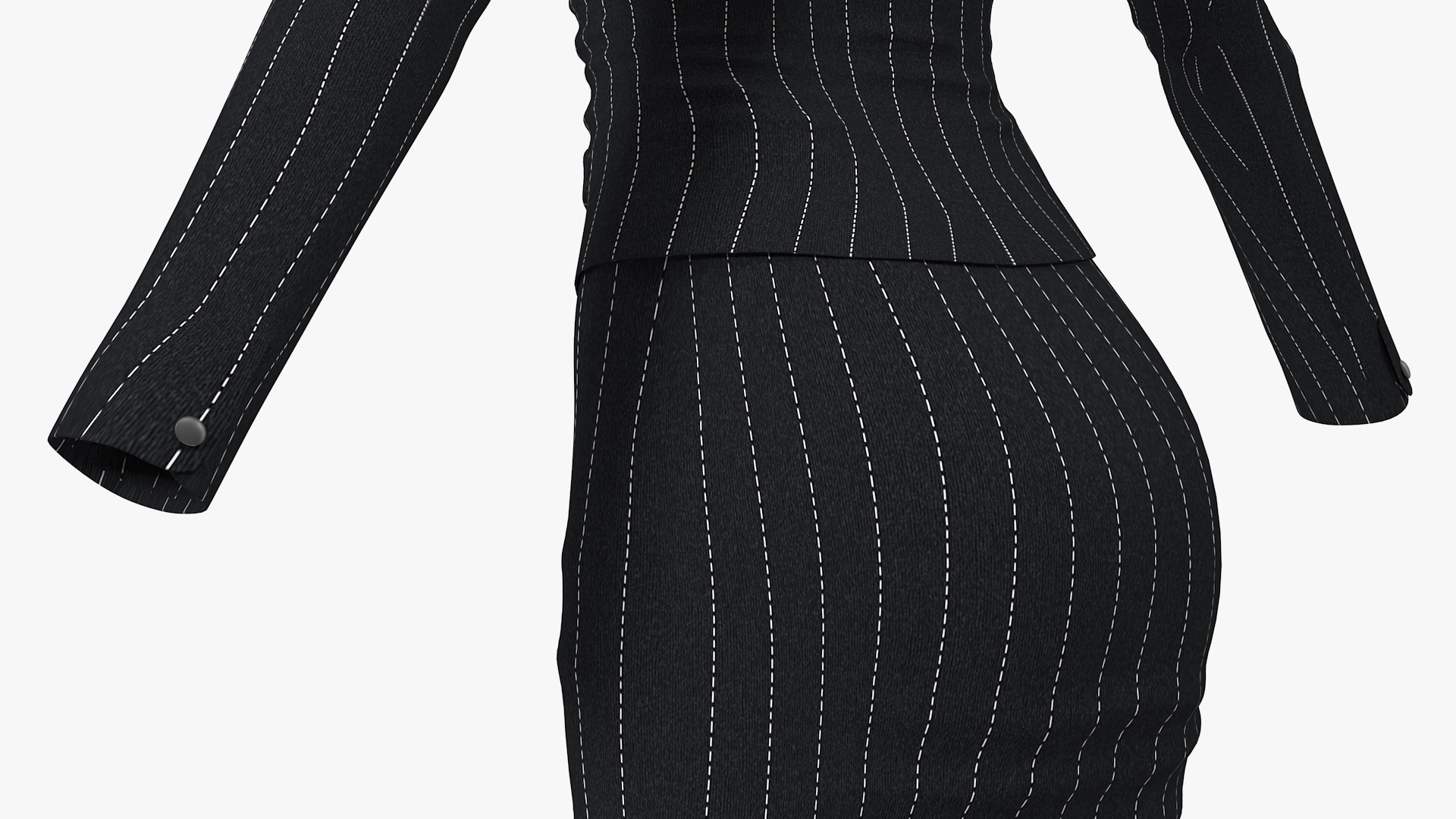 3D model Girl Office Clothes with Shoes