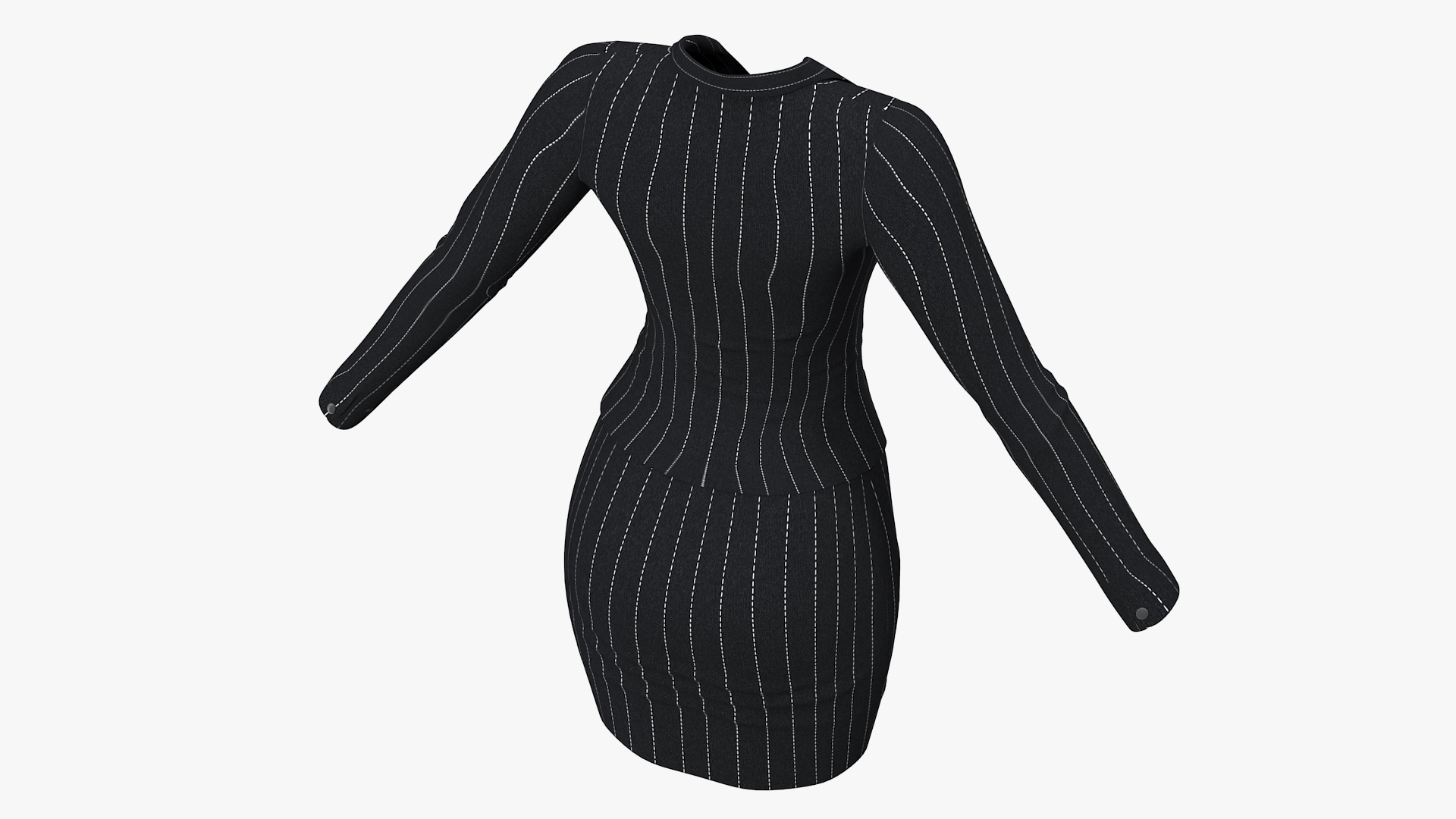 3D model Girl Office Clothes with Shoes