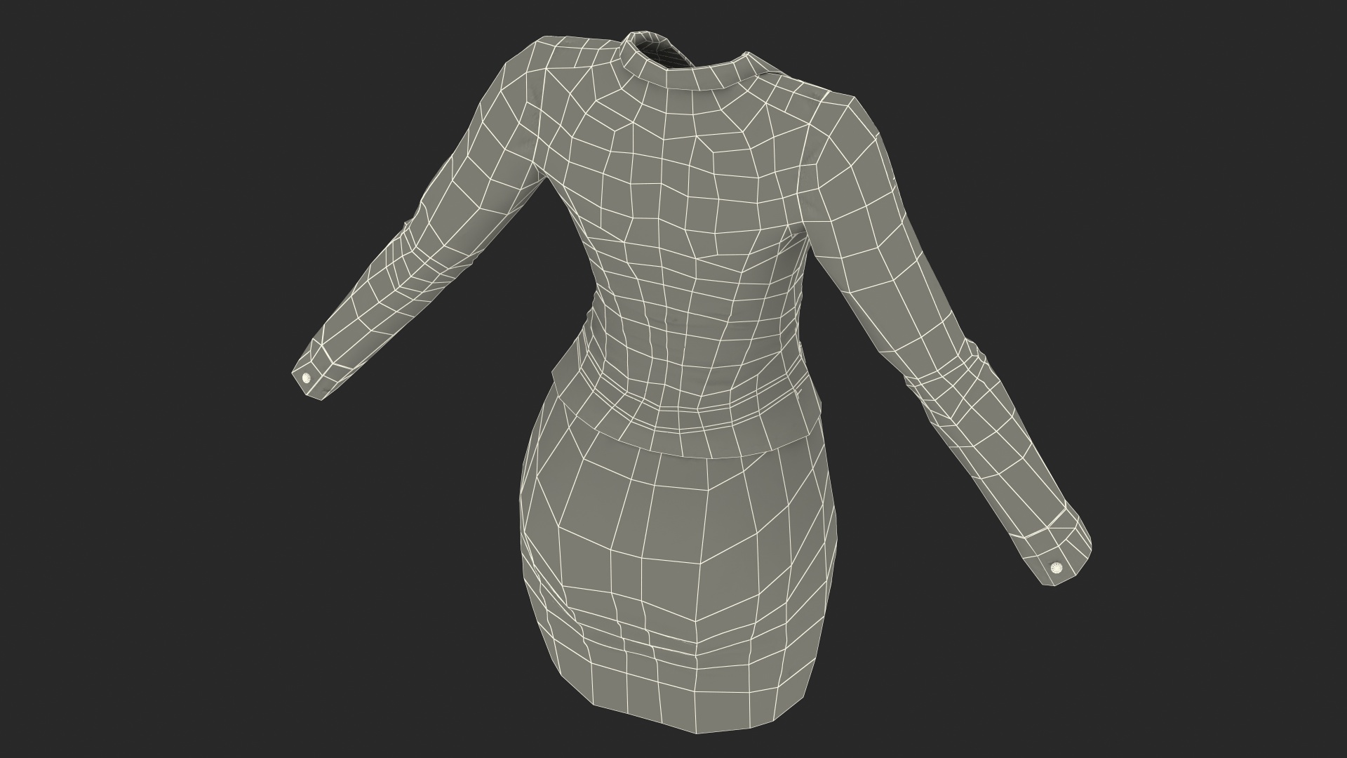 3D model Girl Office Clothes with Shoes