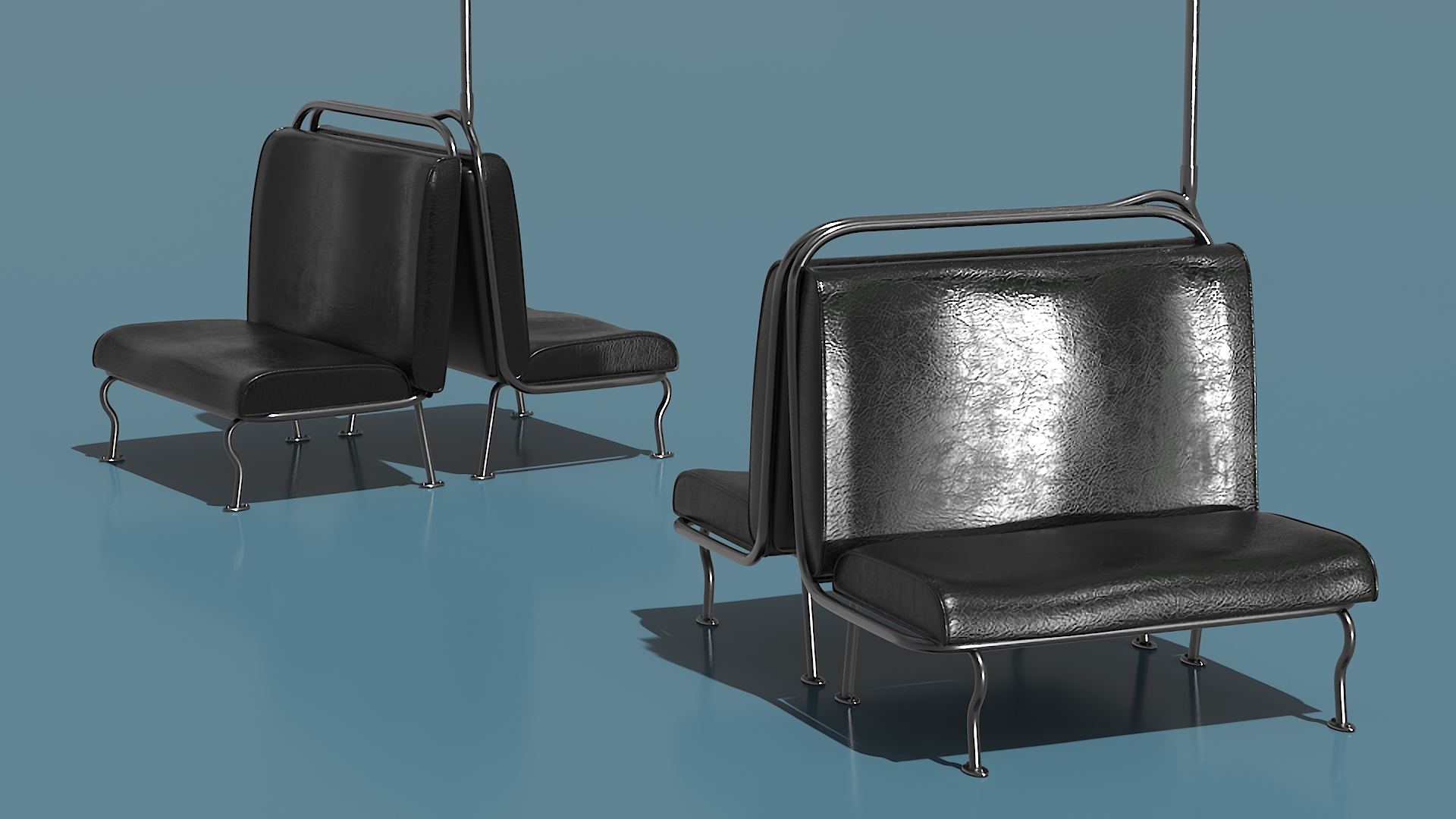 Old Tram Seats Two Sides 3D model