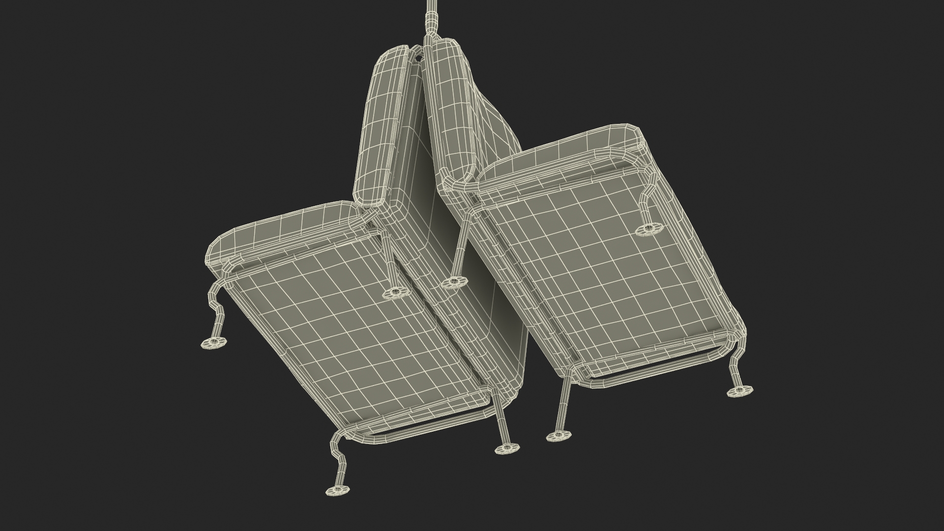 Old Tram Seats Two Sides 3D model