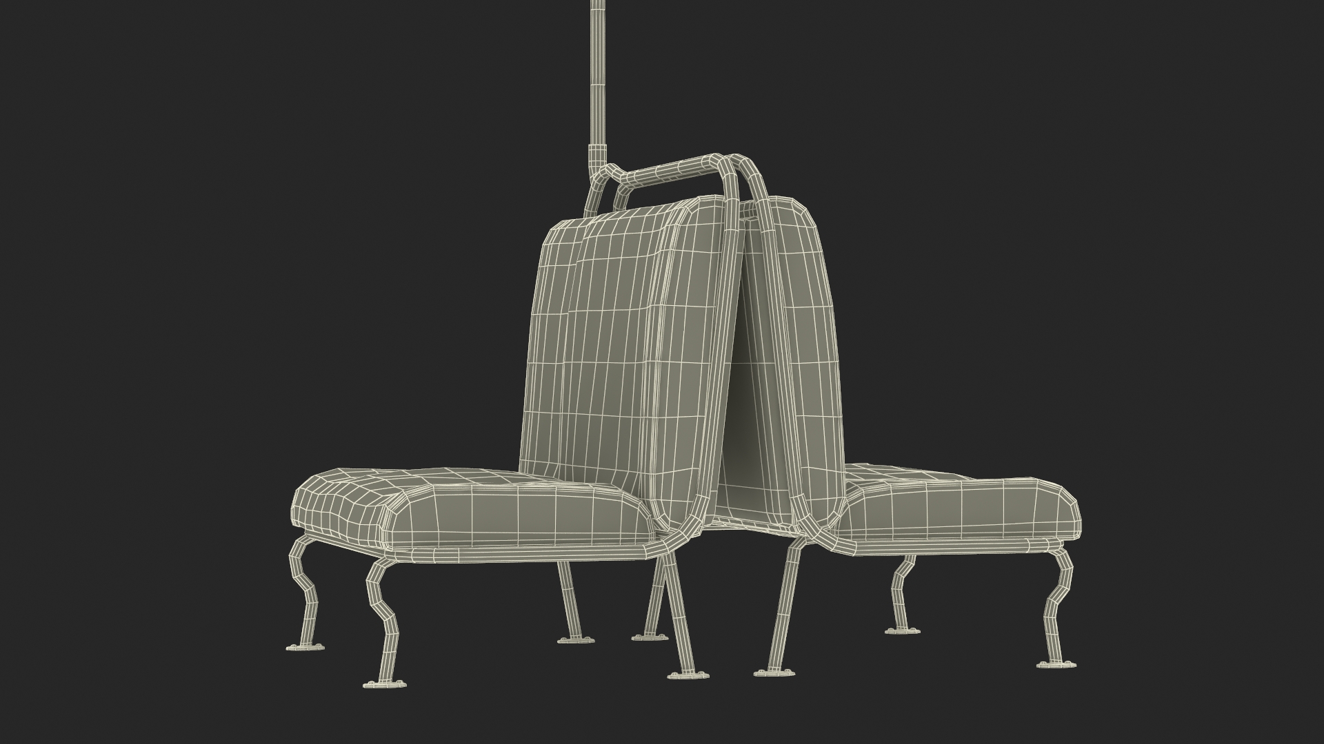 Old Tram Seats Two Sides 3D model