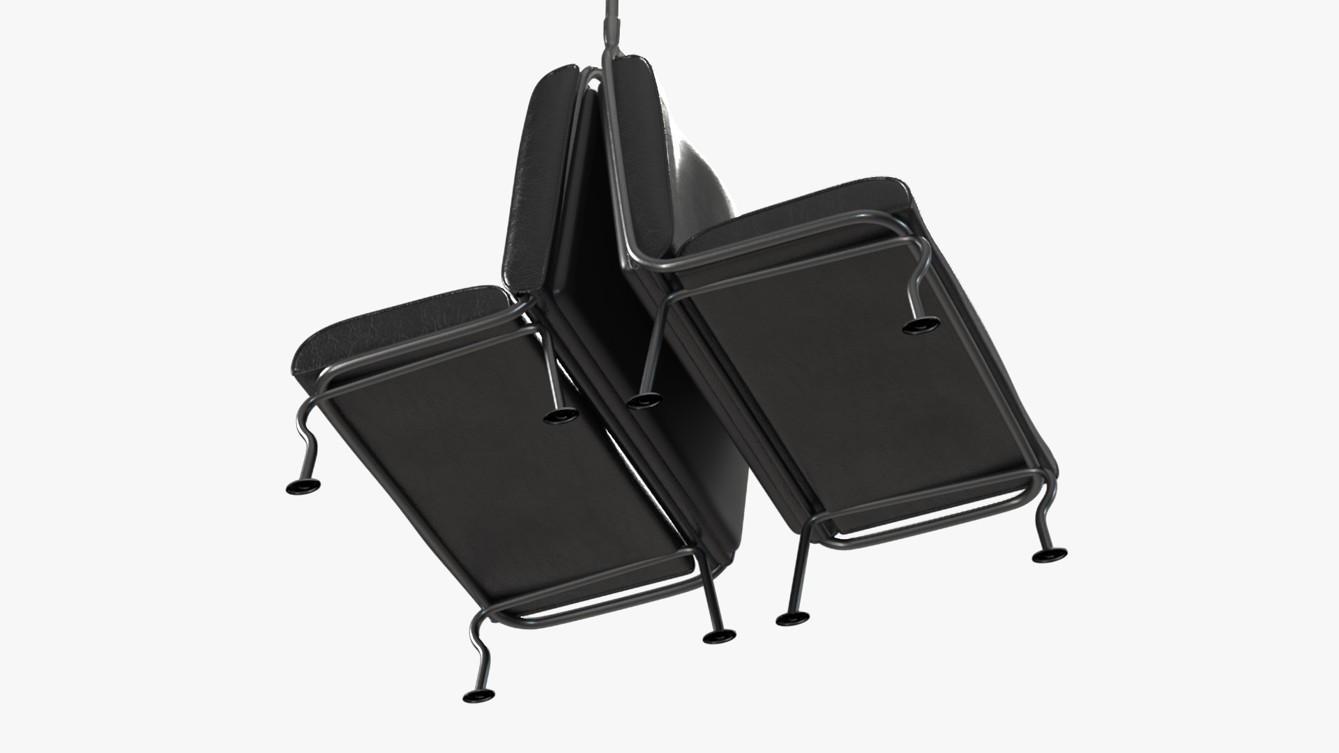 Old Tram Seats Two Sides 3D model