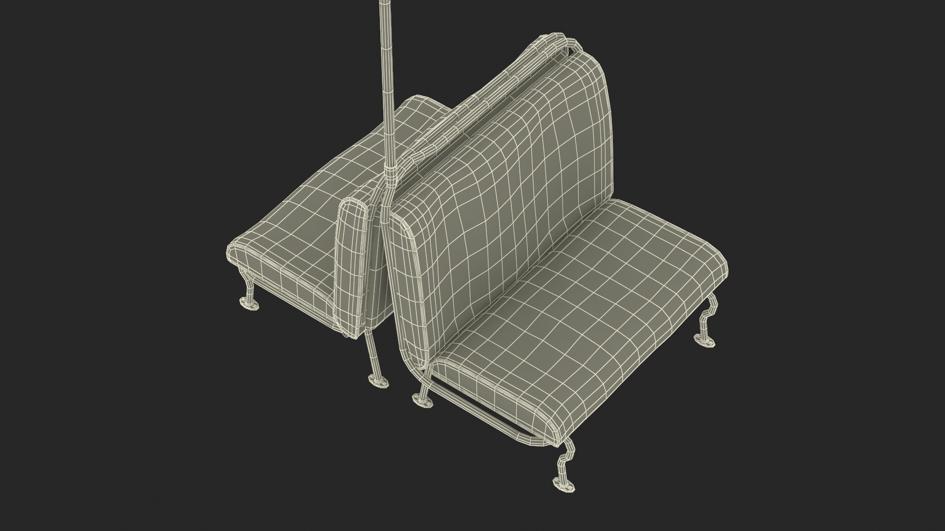 Old Tram Seats Two Sides 3D model
