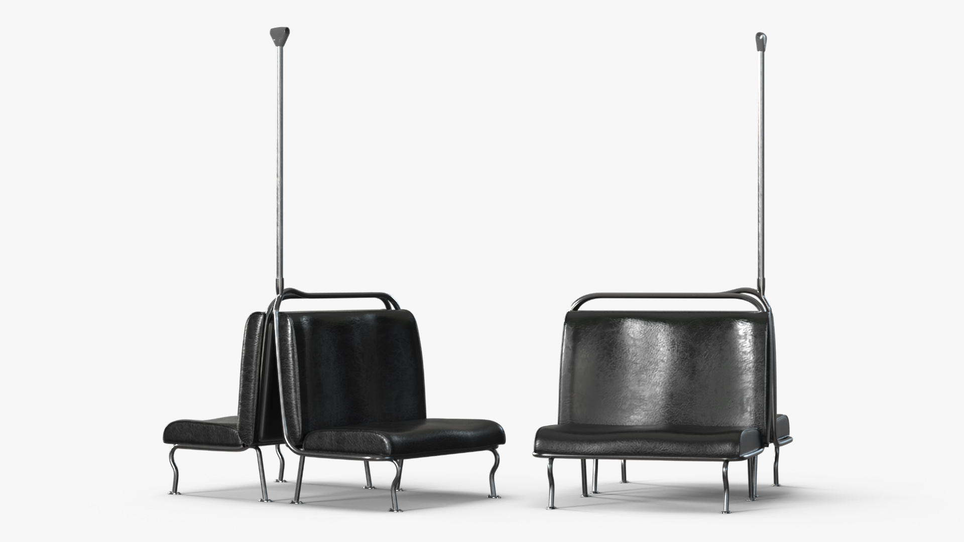 Old Tram Seats Two Sides 3D model