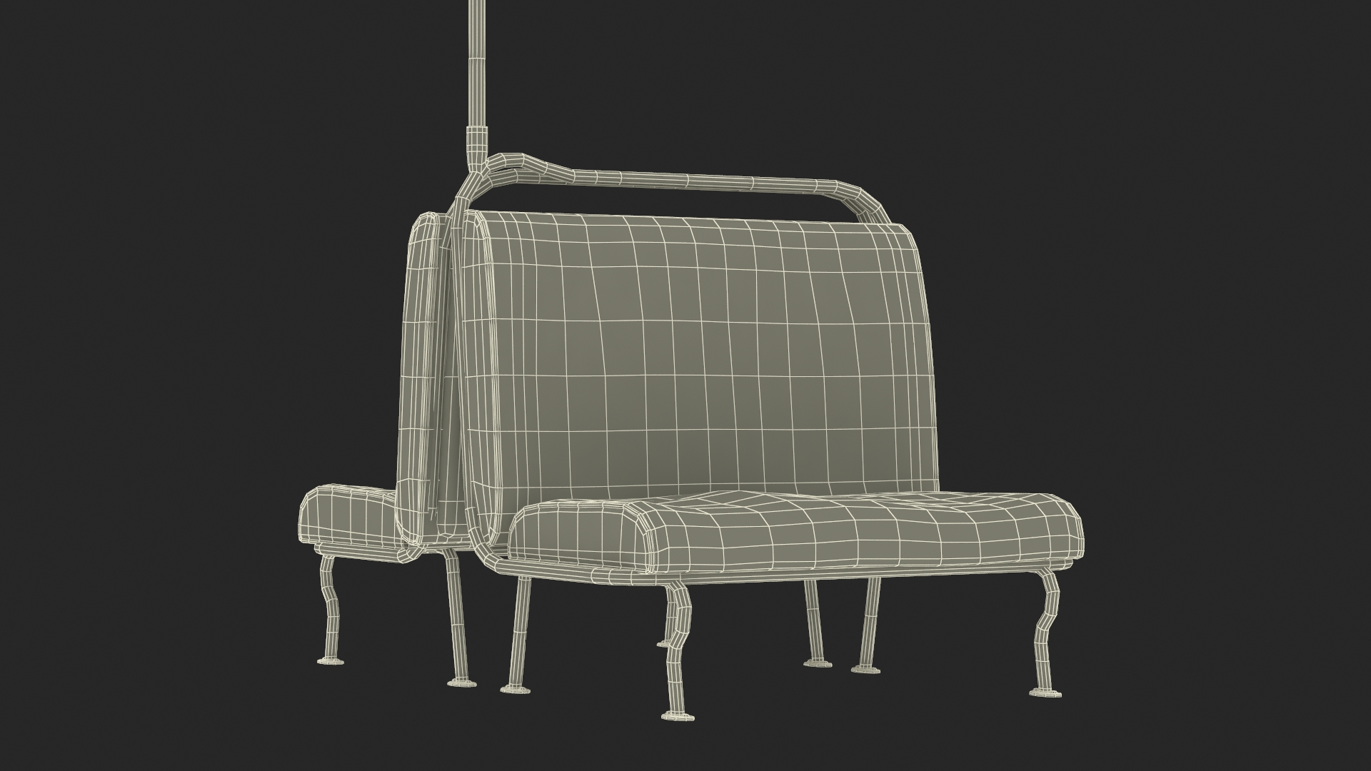 Old Tram Seats Two Sides 3D model