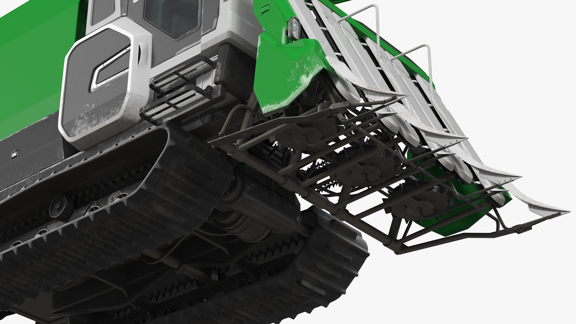 Rice Combine Harvester Rigged 3D model