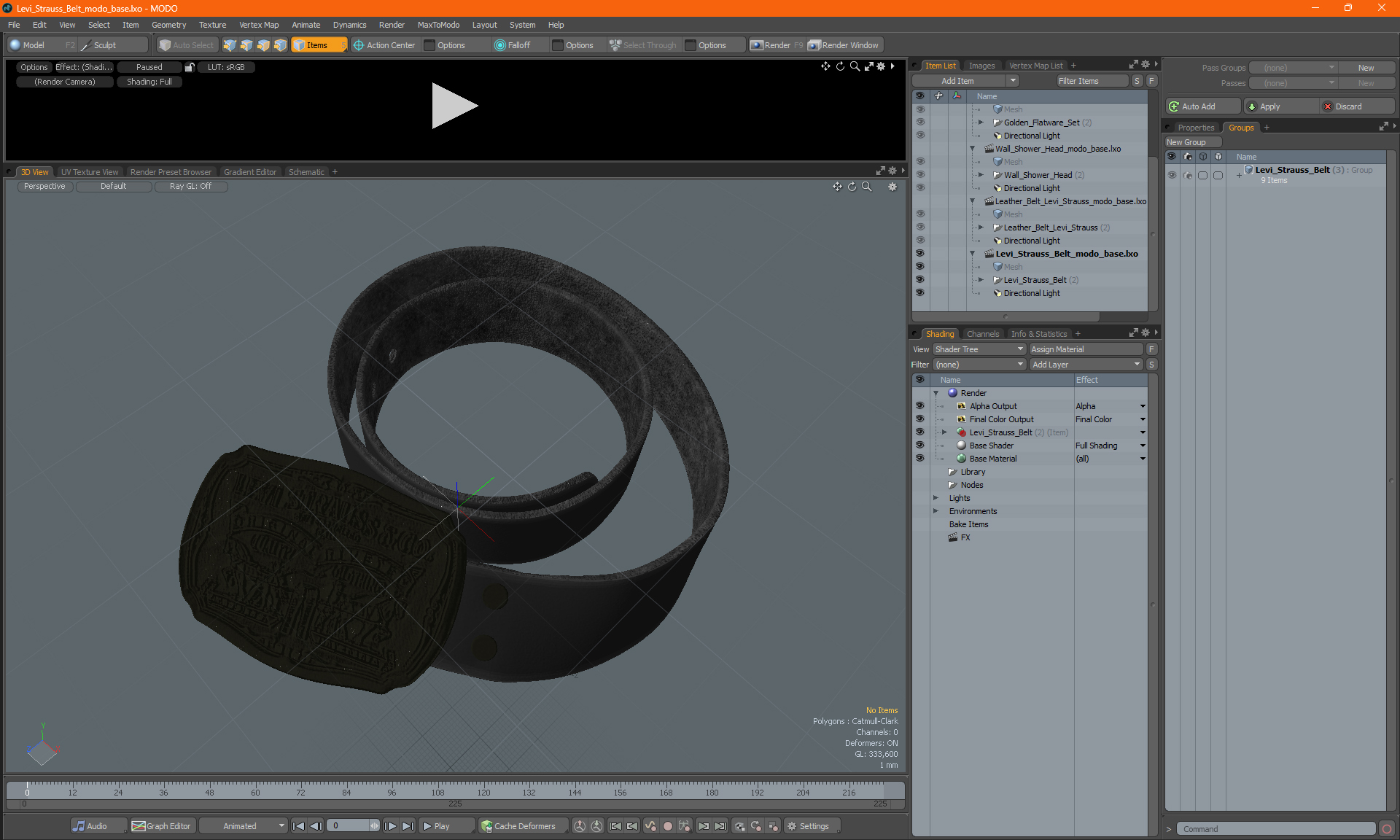 Levi Strauss Belt 3D