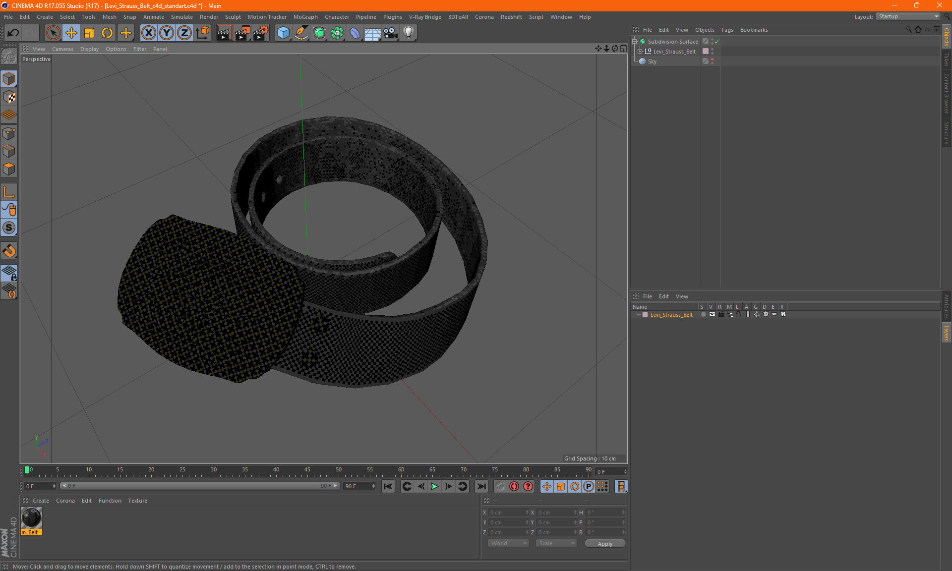 Levi Strauss Belt 3D