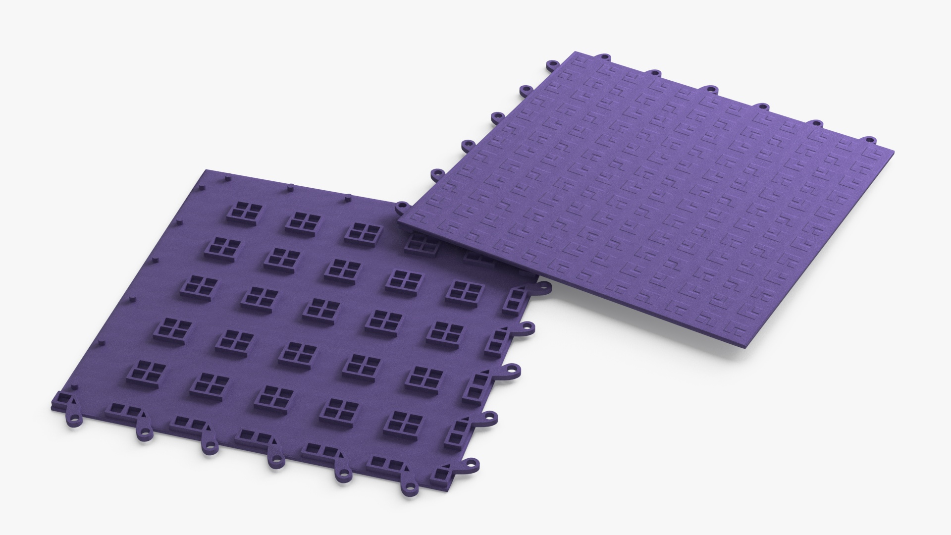 Interlocking Floor Mat Tile Blue 3D
