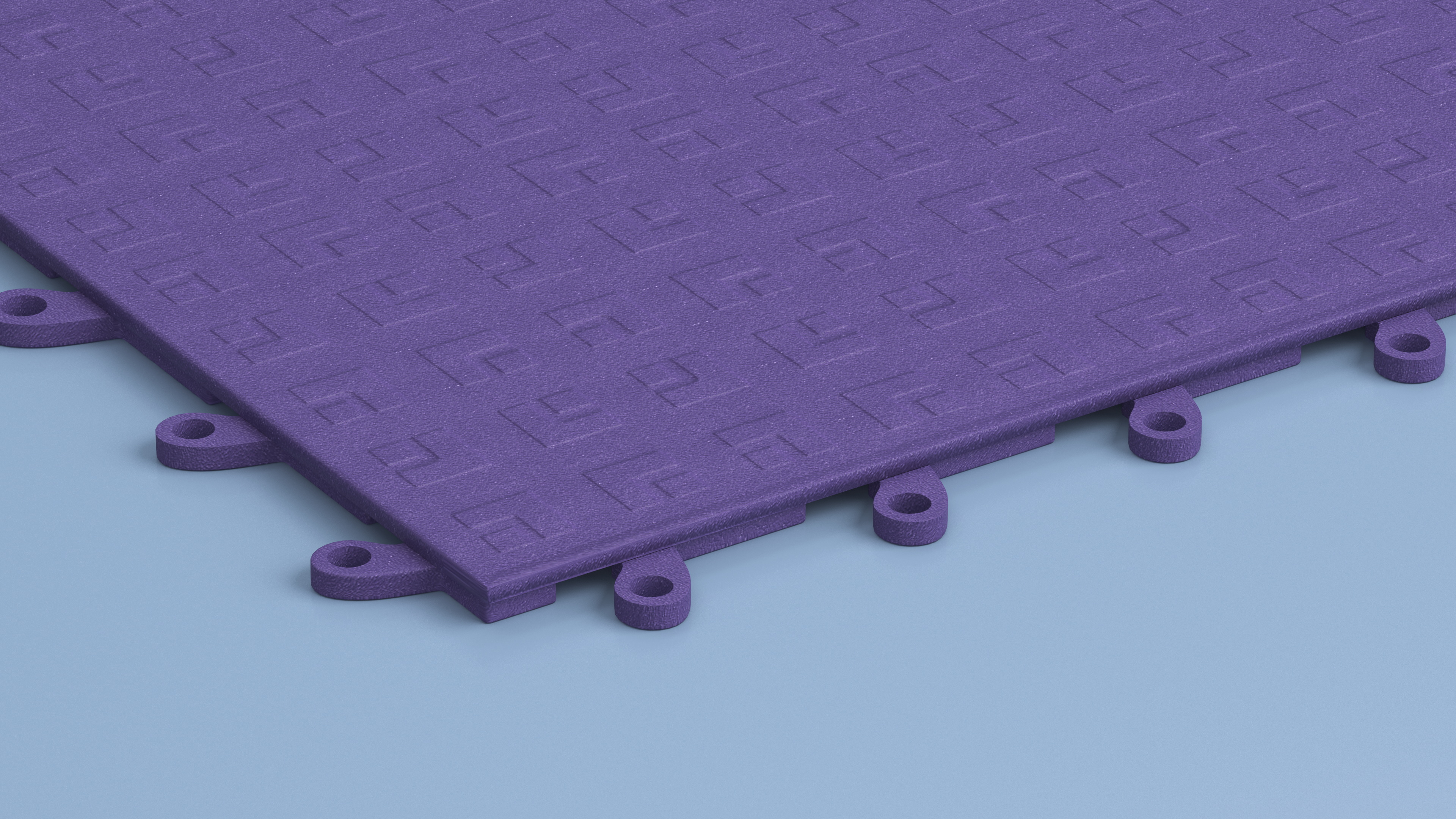 Interlocking Floor Mat Tile Blue 3D