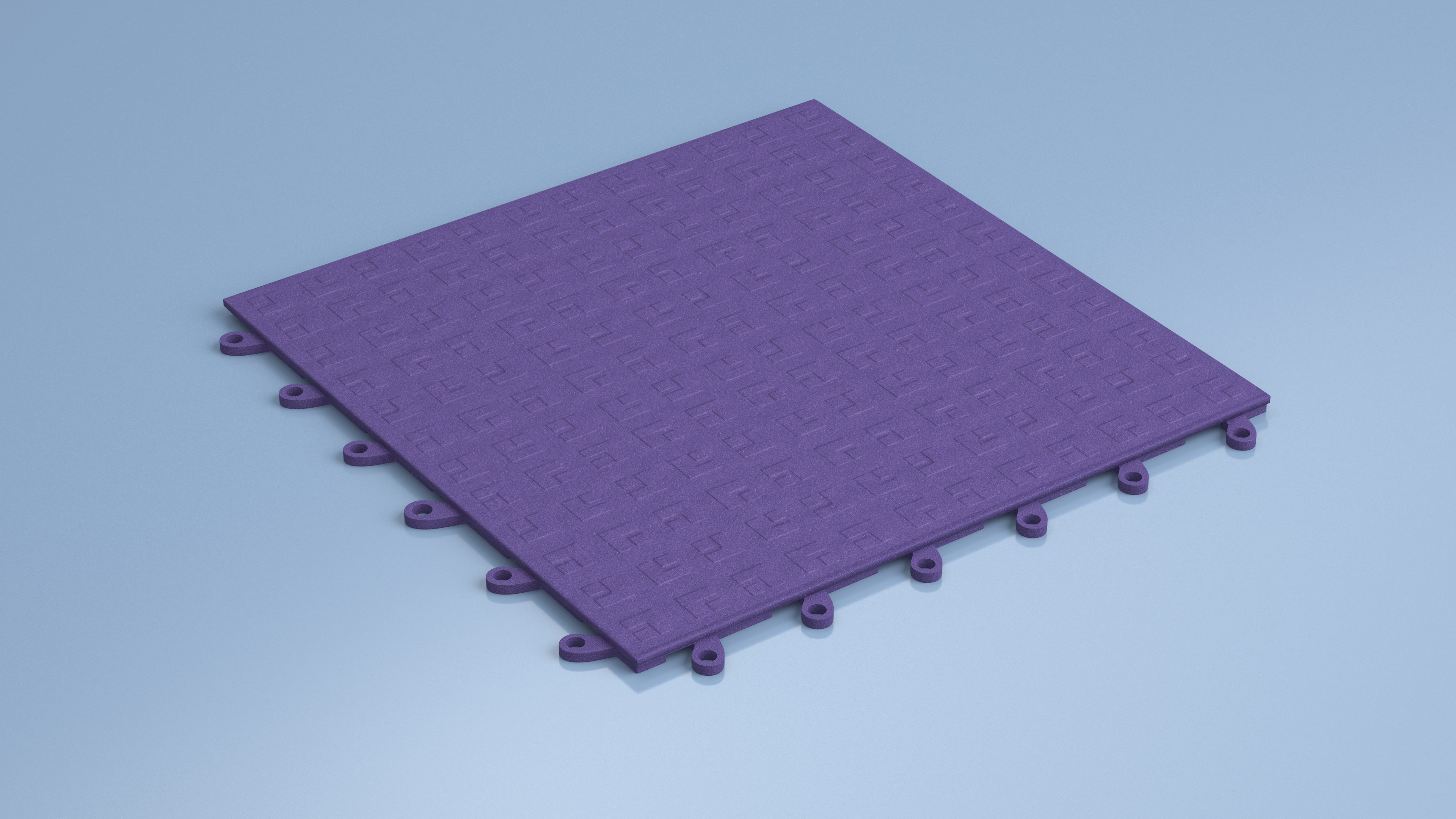 Interlocking Floor Mat Tile Blue 3D