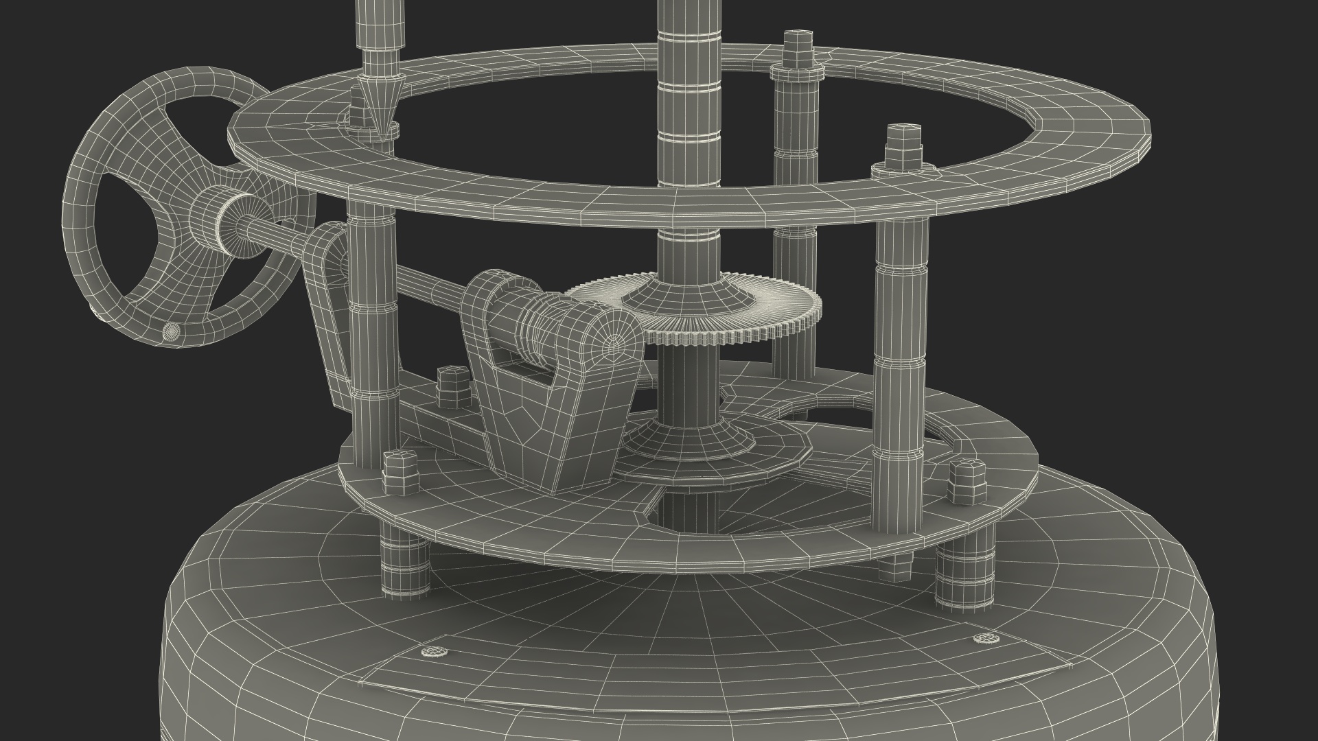 3D Vintage Brass Solar System Orrery model