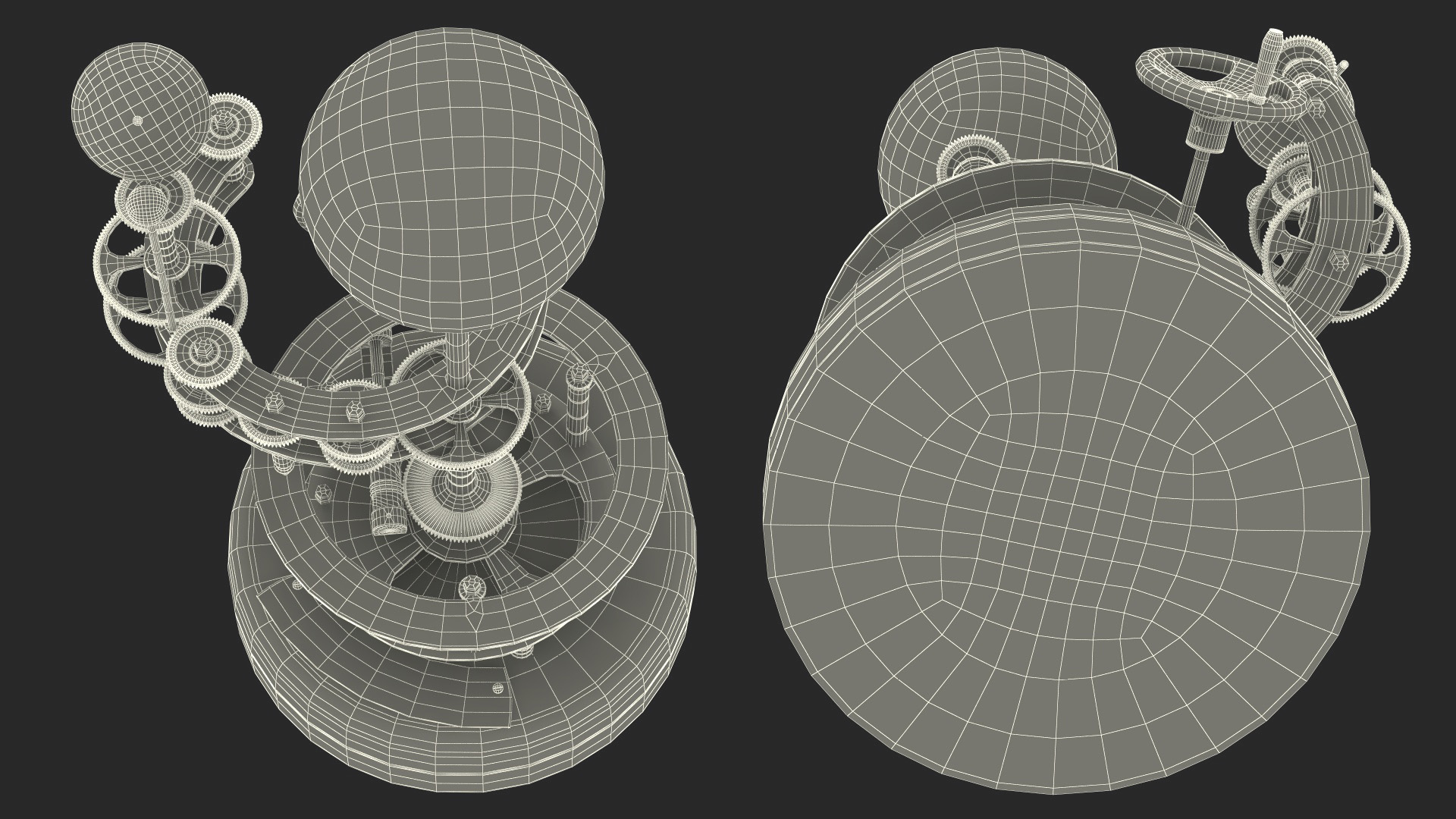 3D Vintage Brass Solar System Orrery model