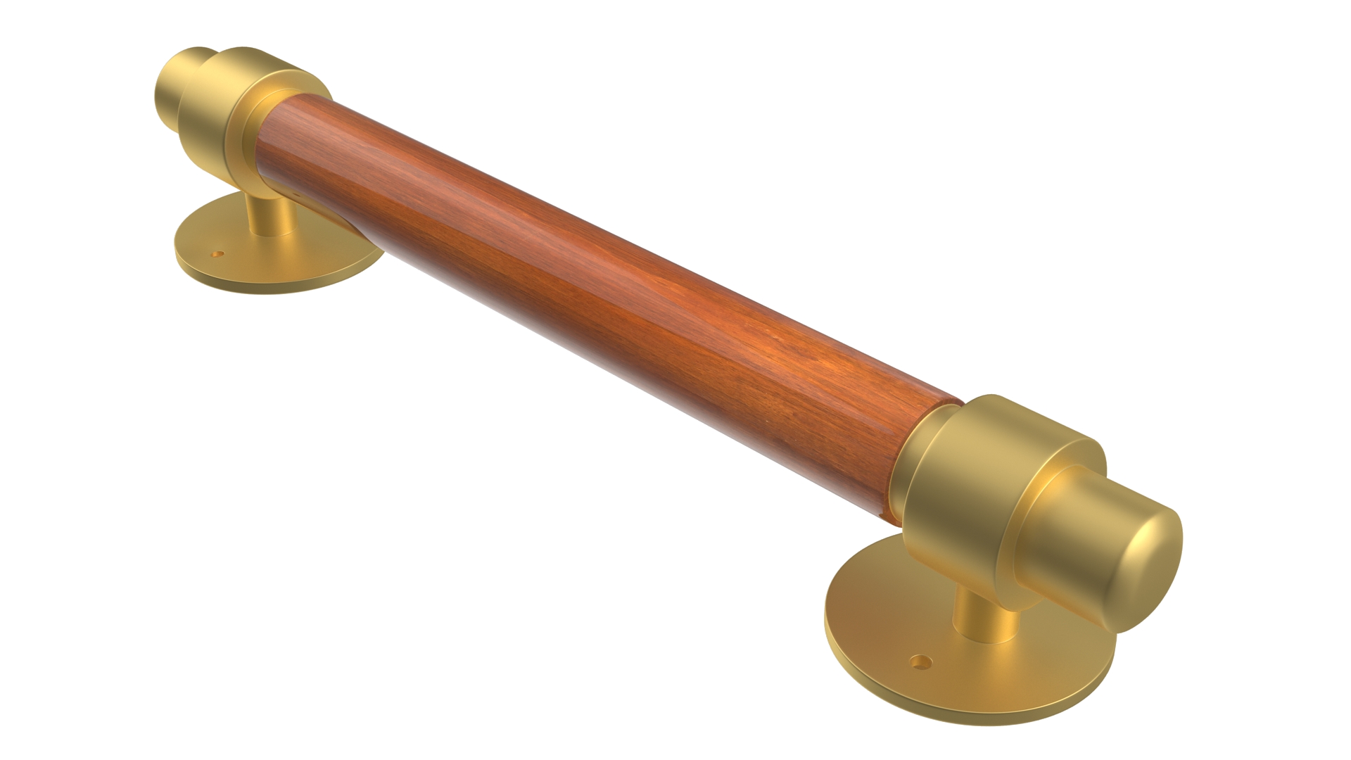 3D model Door Gold Handle with Wooden Insert