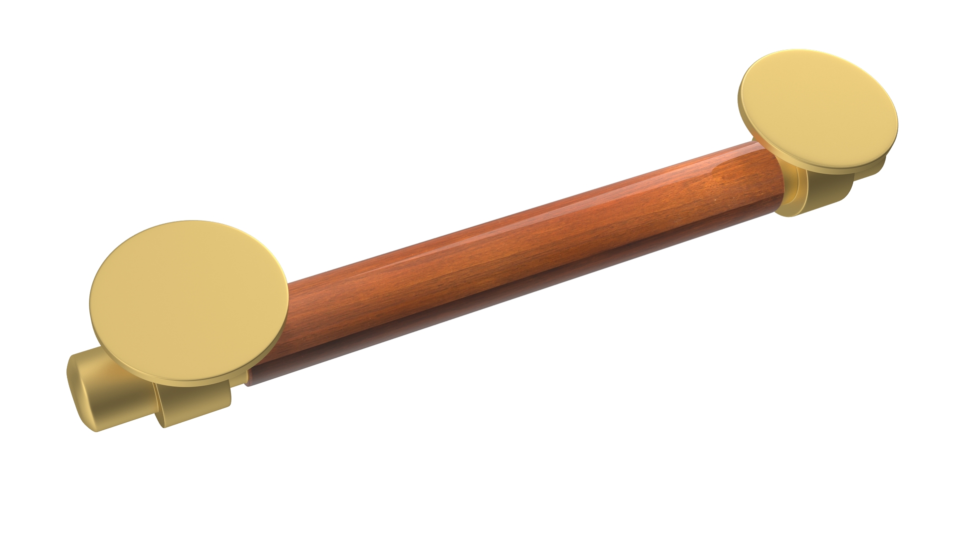 3D model Door Gold Handle with Wooden Insert